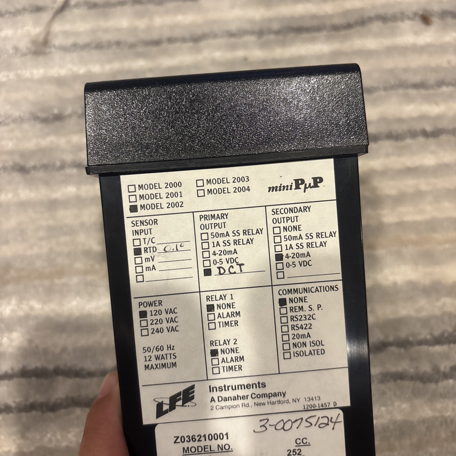 LFE 2002 Mini PuP Temp Controller 120VAC DC 4-20mA Output