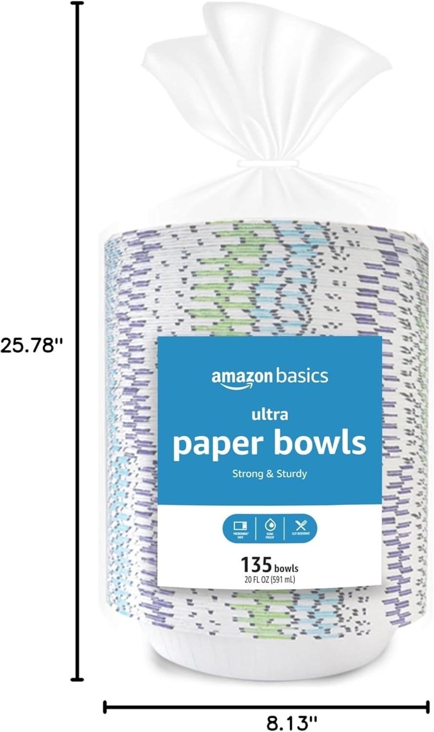 Classic White Disposable Paper Bowls, 20 Oz – Perfect for Parties & Everyday Use