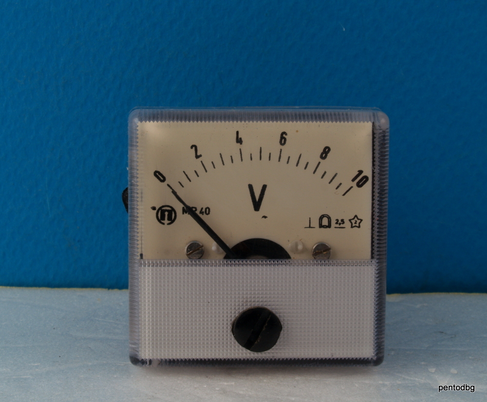 ANALOG PANEL VOLT METER 40×40 mm DC 0-10 2.5 % MP40 BULGARIA NOS RARE