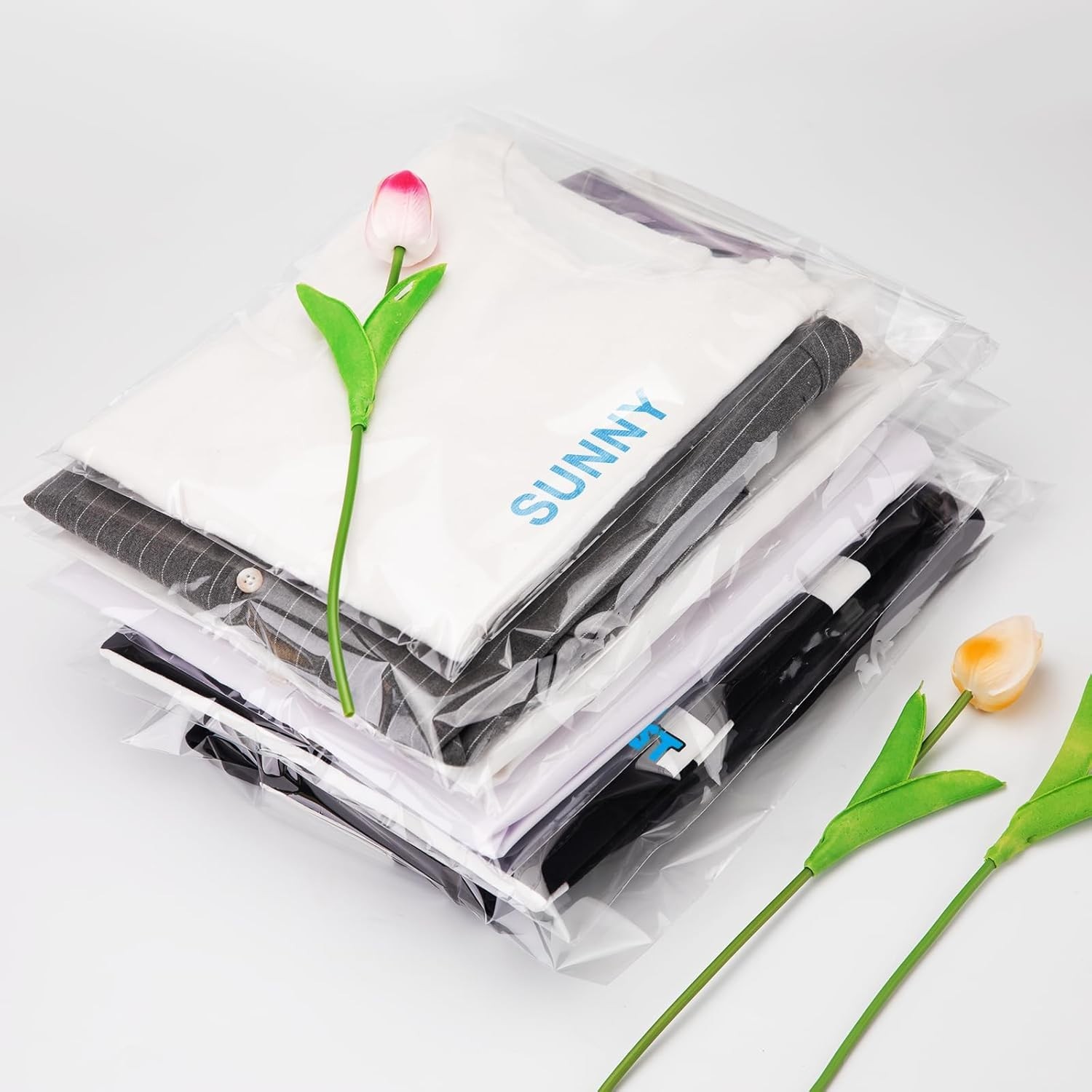 120pcs 12X15 Inch Self Sealing Cellophane Bags, Clear Large Shirt Poly Bag fo…