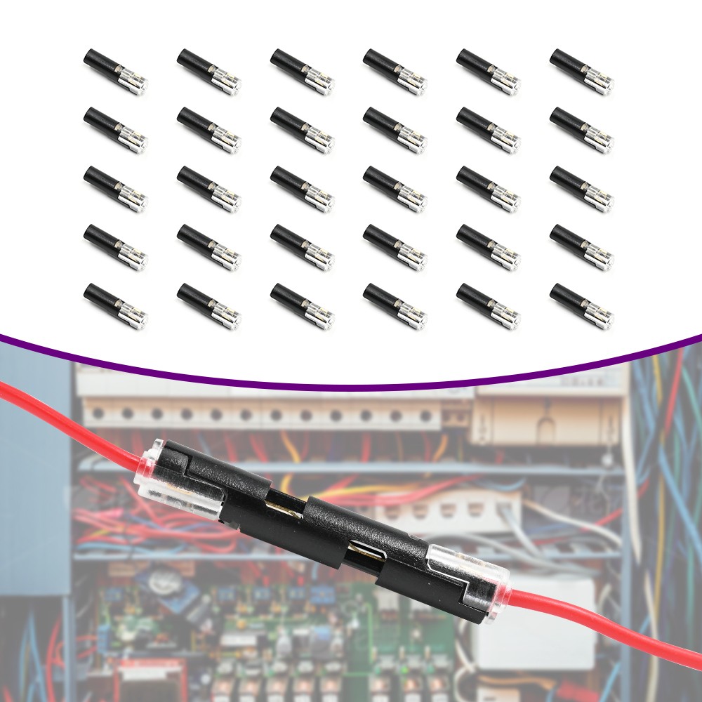 30pcs Double-Wire Plug-in Connector, Cable Clamp with Locking Buckle, AWG 18-22