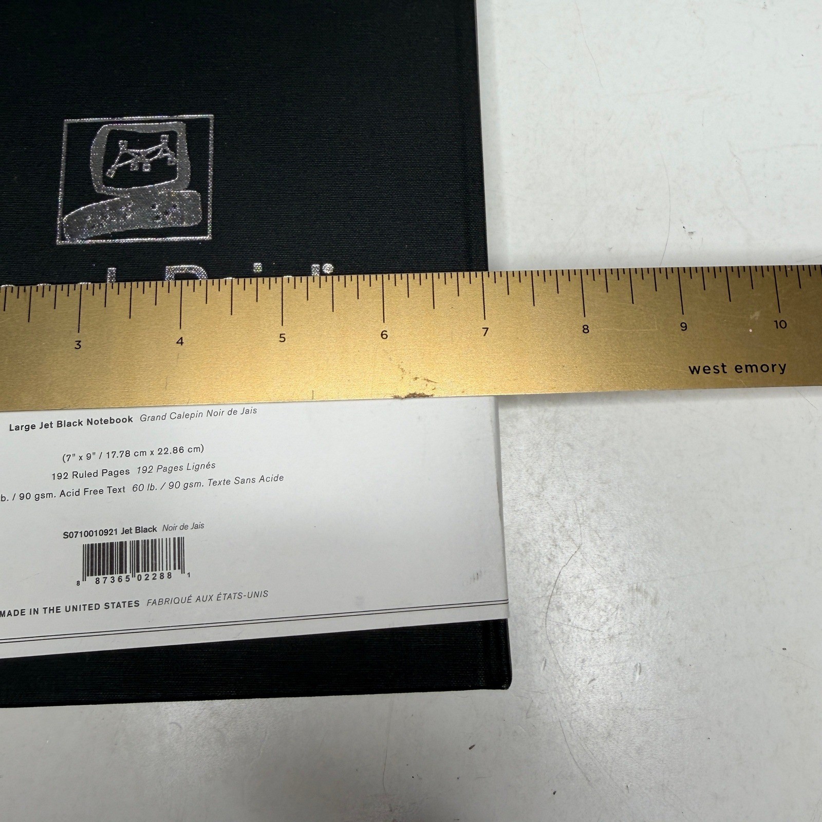 Shinola Notebook Unisex Large Jet Black Ruled Linen Hardcover S0710010921