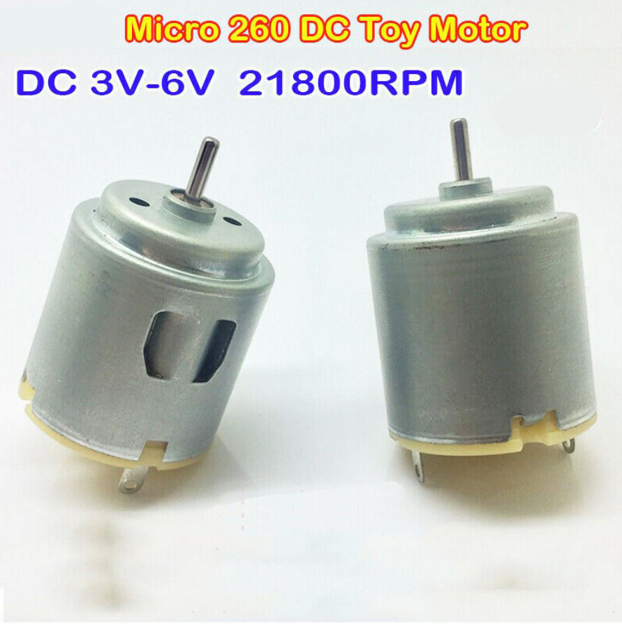 3 X MiniMicro 260 Motor DC 3V-6V 21800 RPM High Speed, 24mm Diam. DIY Toy Car