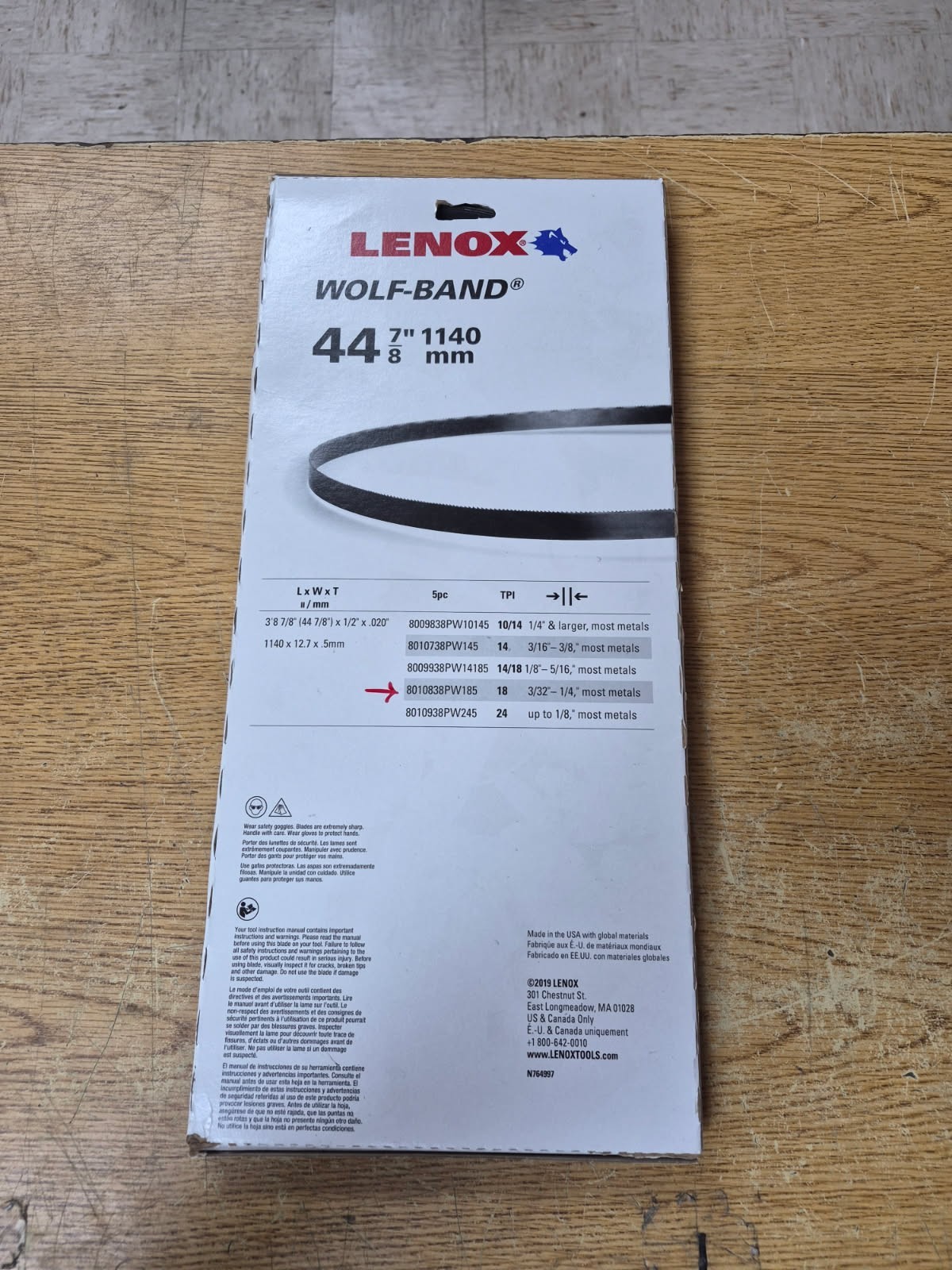 Lenox Portable Band Saw Blades #80098 (8009838PW10185)