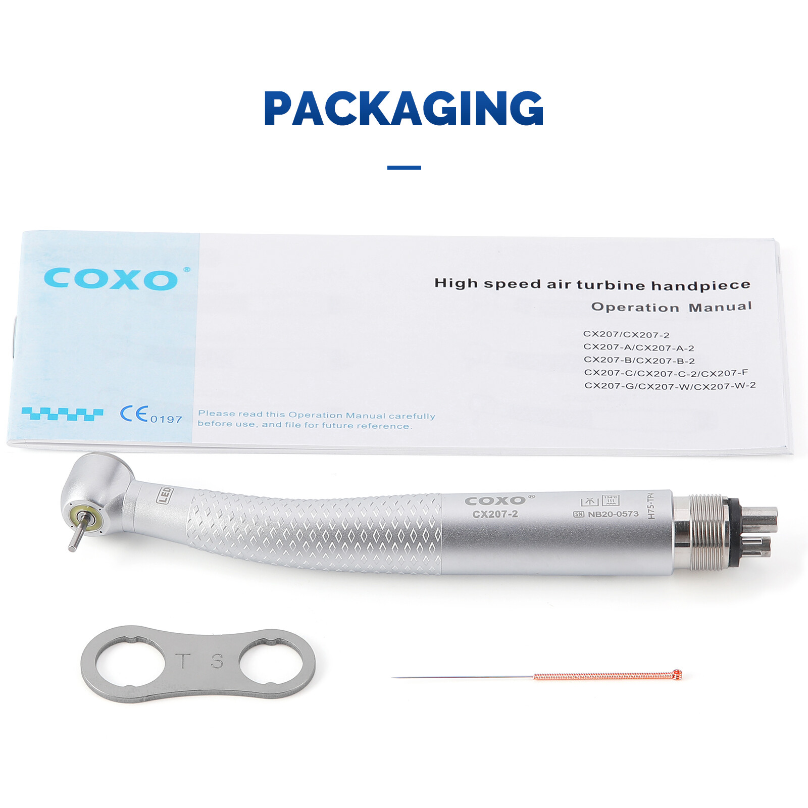 COXO High-speed Air Turbine LED Handpiece W/ Generator, 300,000~400,000rpm 4hole