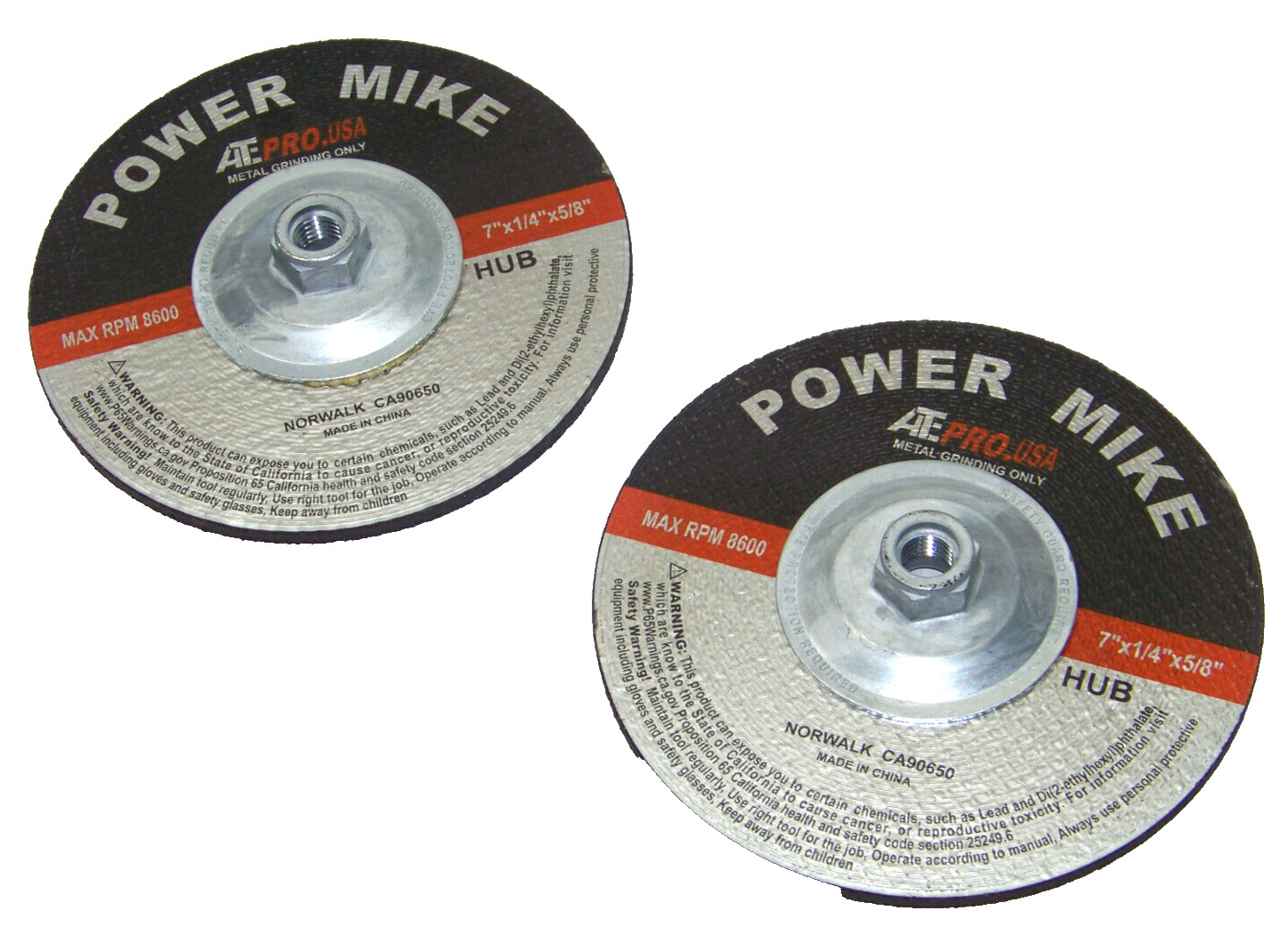 2pcs 7″ x 1/4″ Grinding wheel with 5/8″ X 11 metal hub for Angle grinder cutting