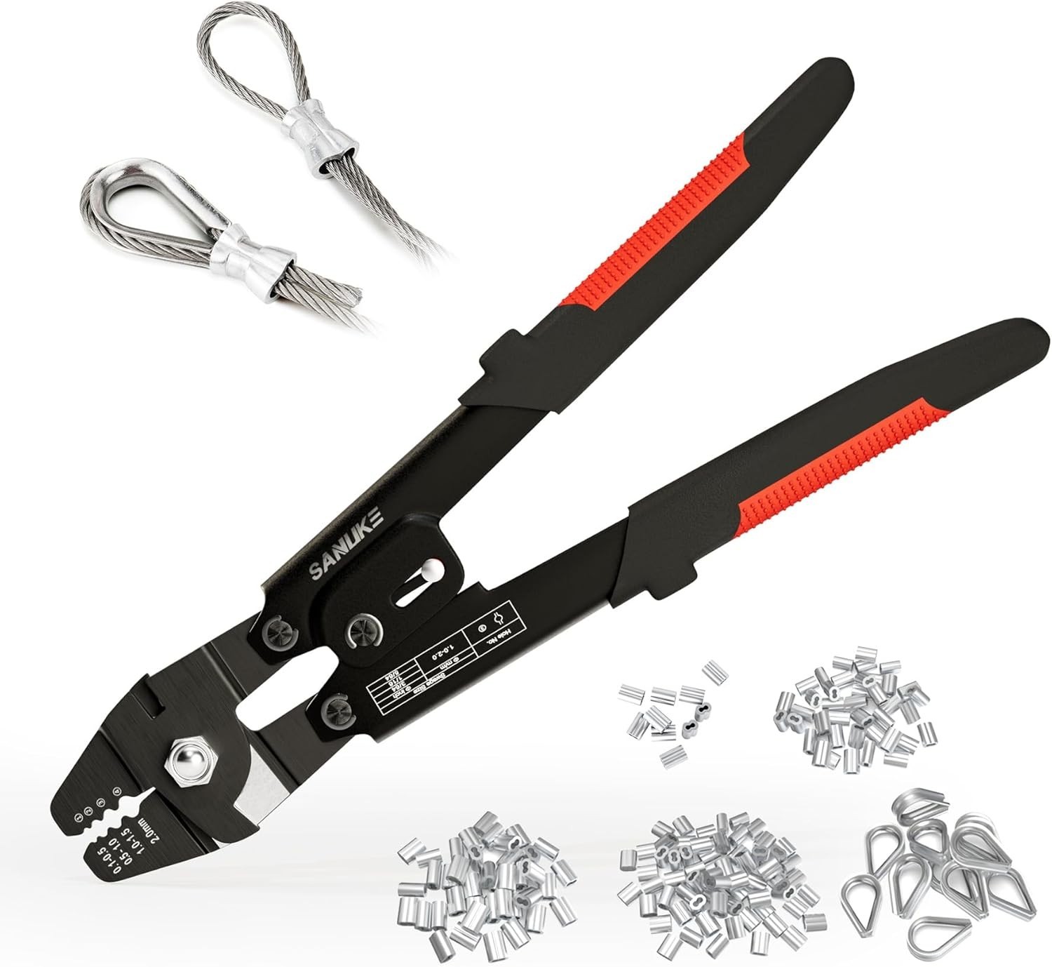 Stainless Steel Cable Crimper Kit with 140pcs Sleeves\