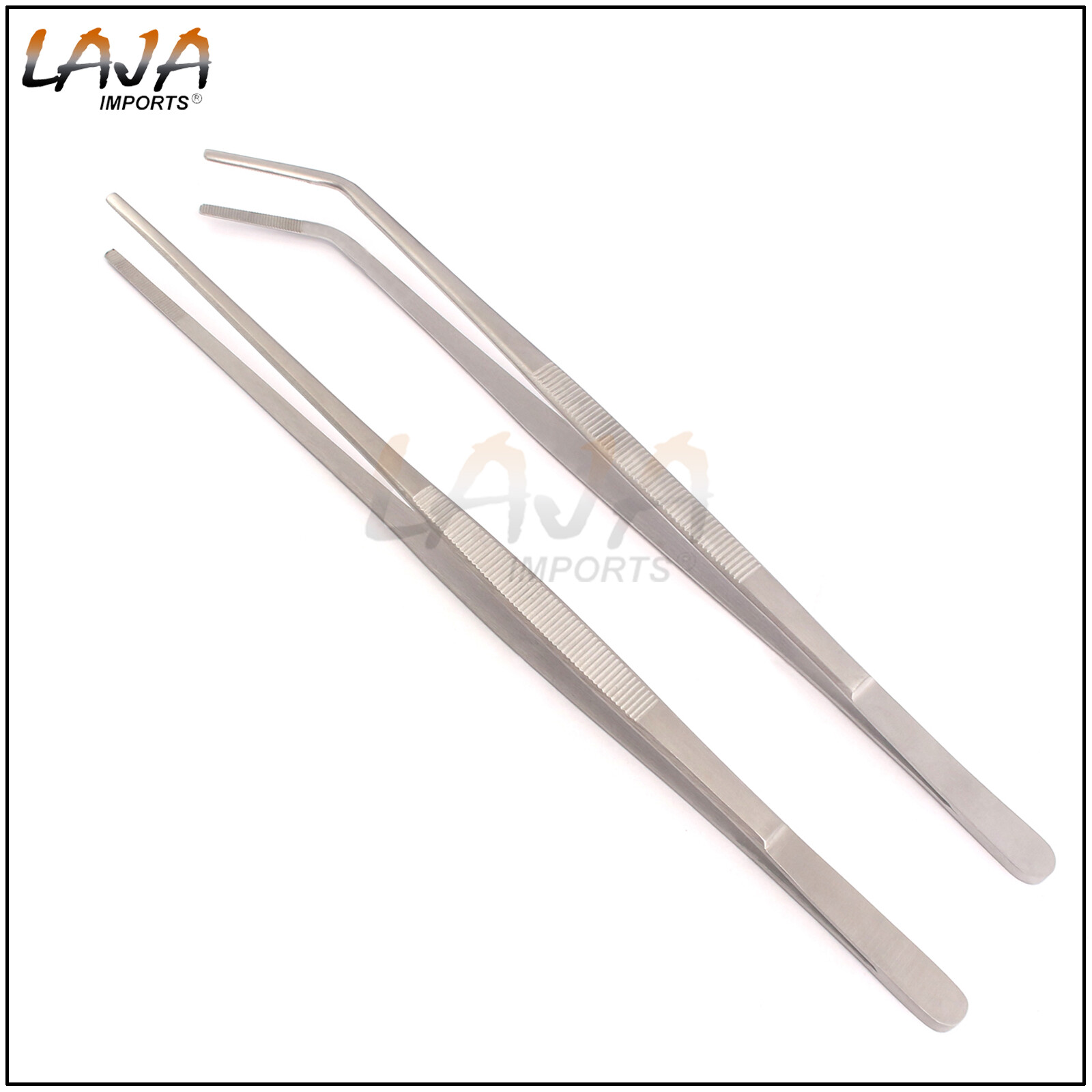 Feeding Tongs 18″ 2 Pcs Super Thick Forceps Curved and Straight Snakes, Reptile