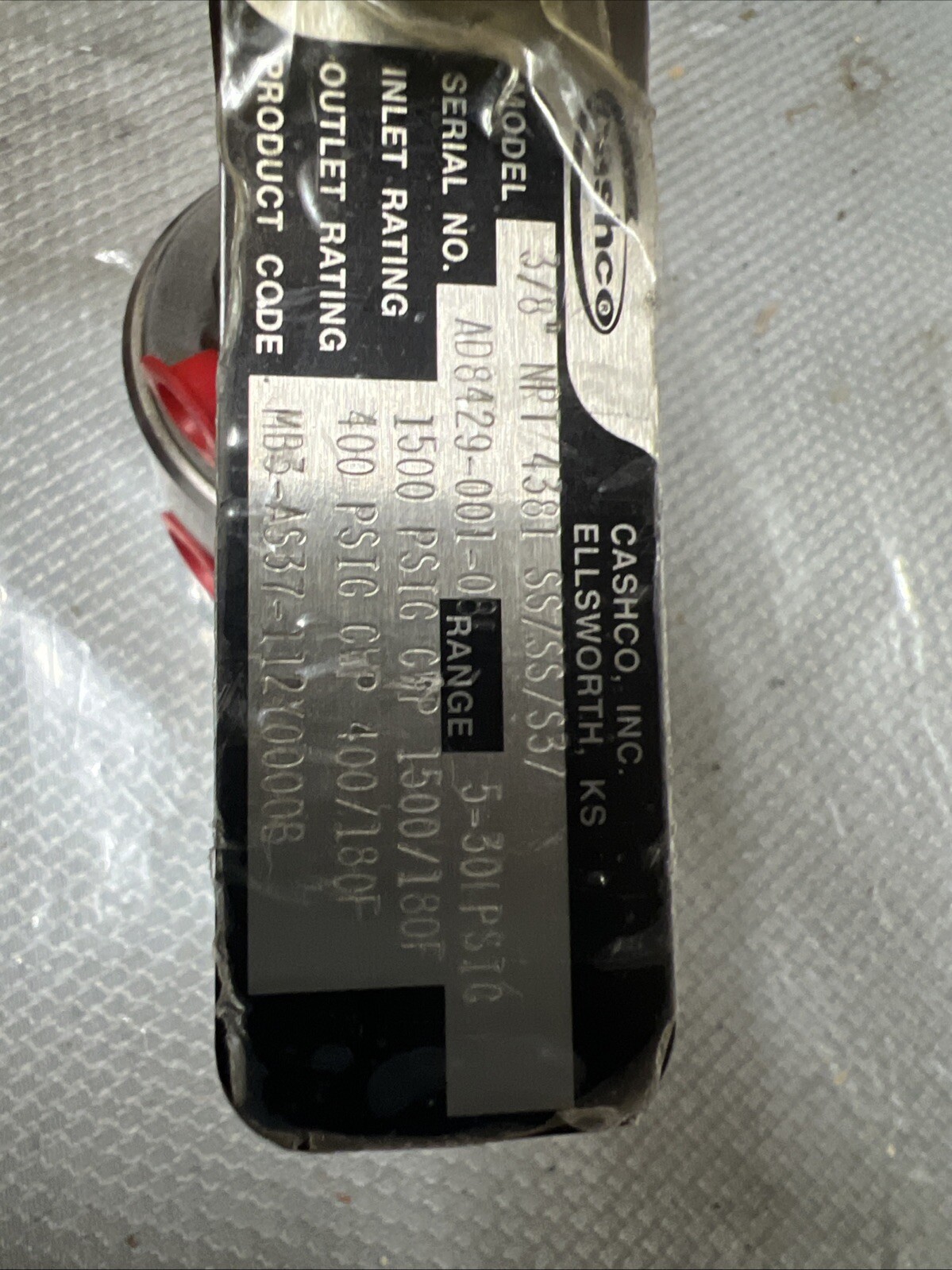 CASHCO 3/8” 4381. SS/SS/S3