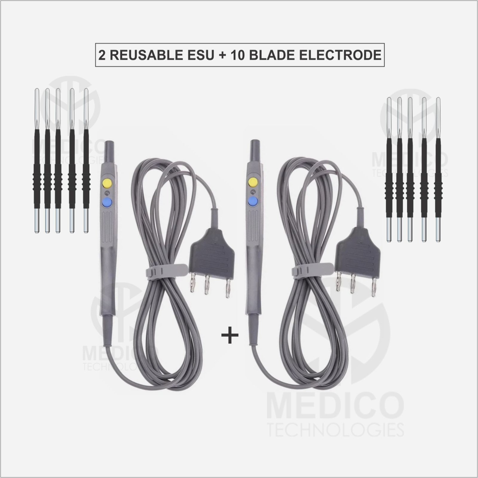 Electrosurgical Diathermy ESU Reusable Cautery Pencil H/C Autoclavable 2Pcs