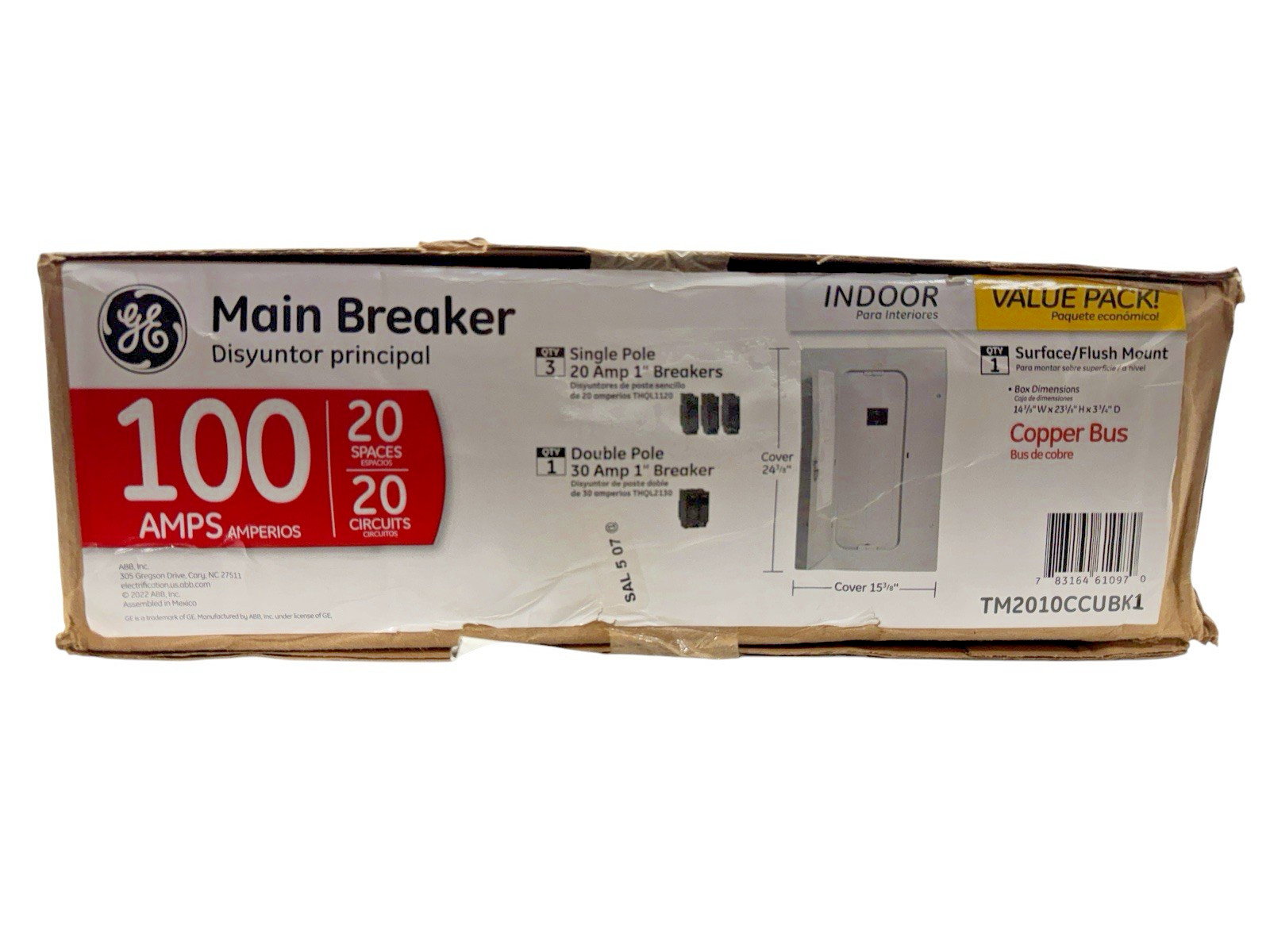 GE 100 Amp 20-Space 20-Circuit Main Breaker Indoor Contractor Kit TM2010CCUBK1