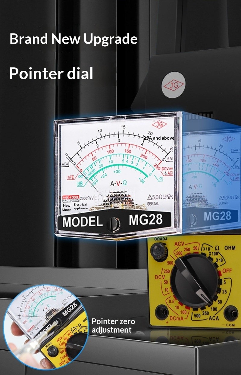 Pointer Clamp Multimeter AC Current Voltage Resistance Measuring Tool