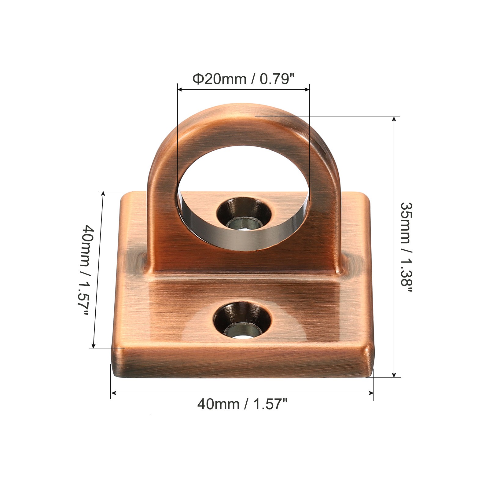 Pad Eye Plate U Hook Ceiling Hook Wall Mount Loop for Hanging Ropes Copper