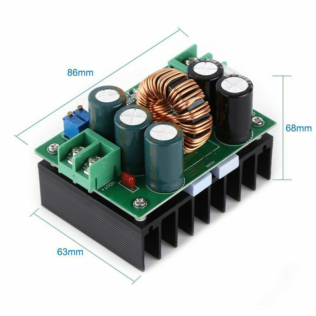 1200W 20A CC CV DC Boost Converter 8V-60V 12V-80V Current High Power Supply