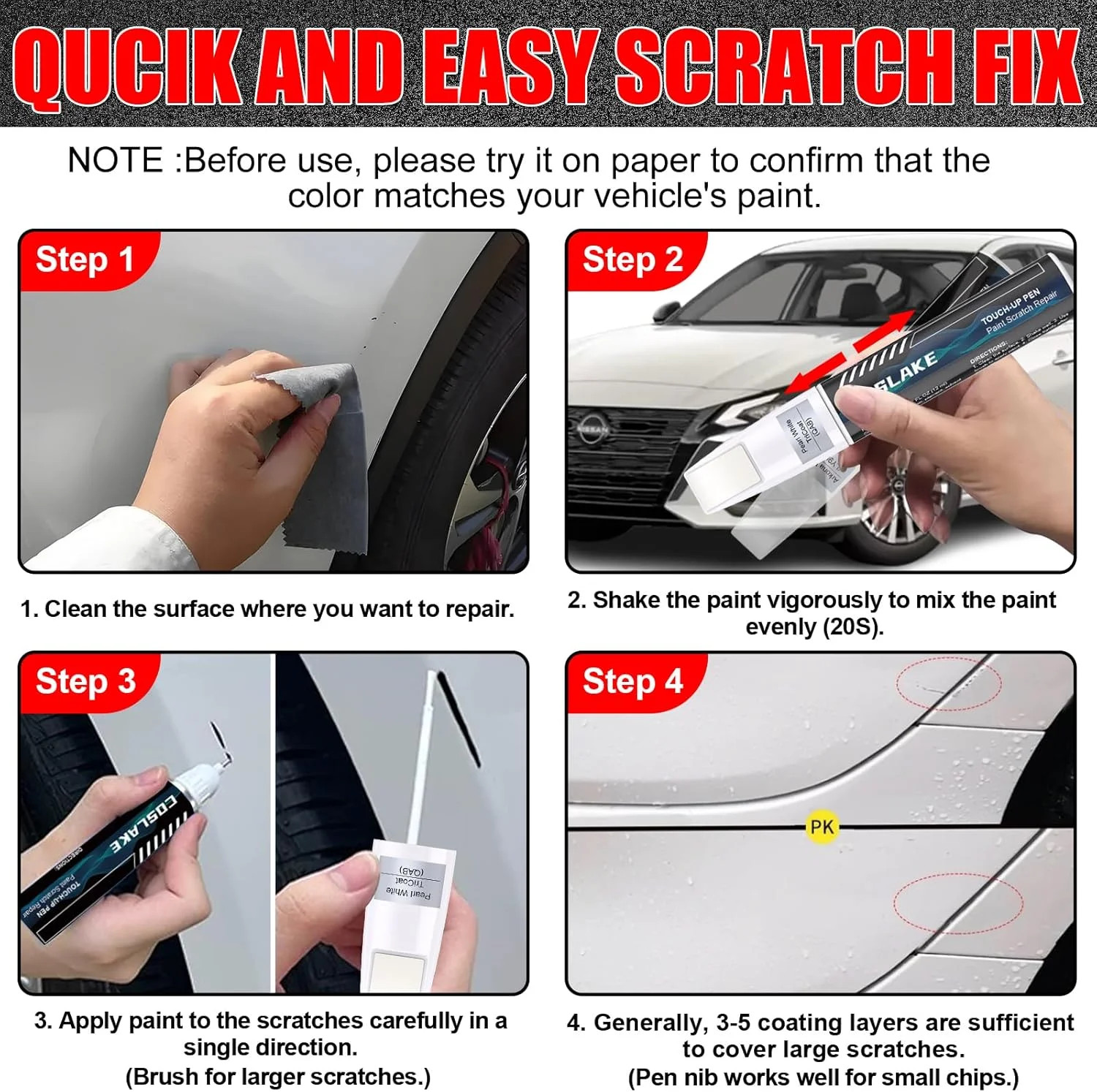Touch Up Paint for Car Nissan Scarlet Ember Tintcoat NBL Scratch Repair Pen FAST