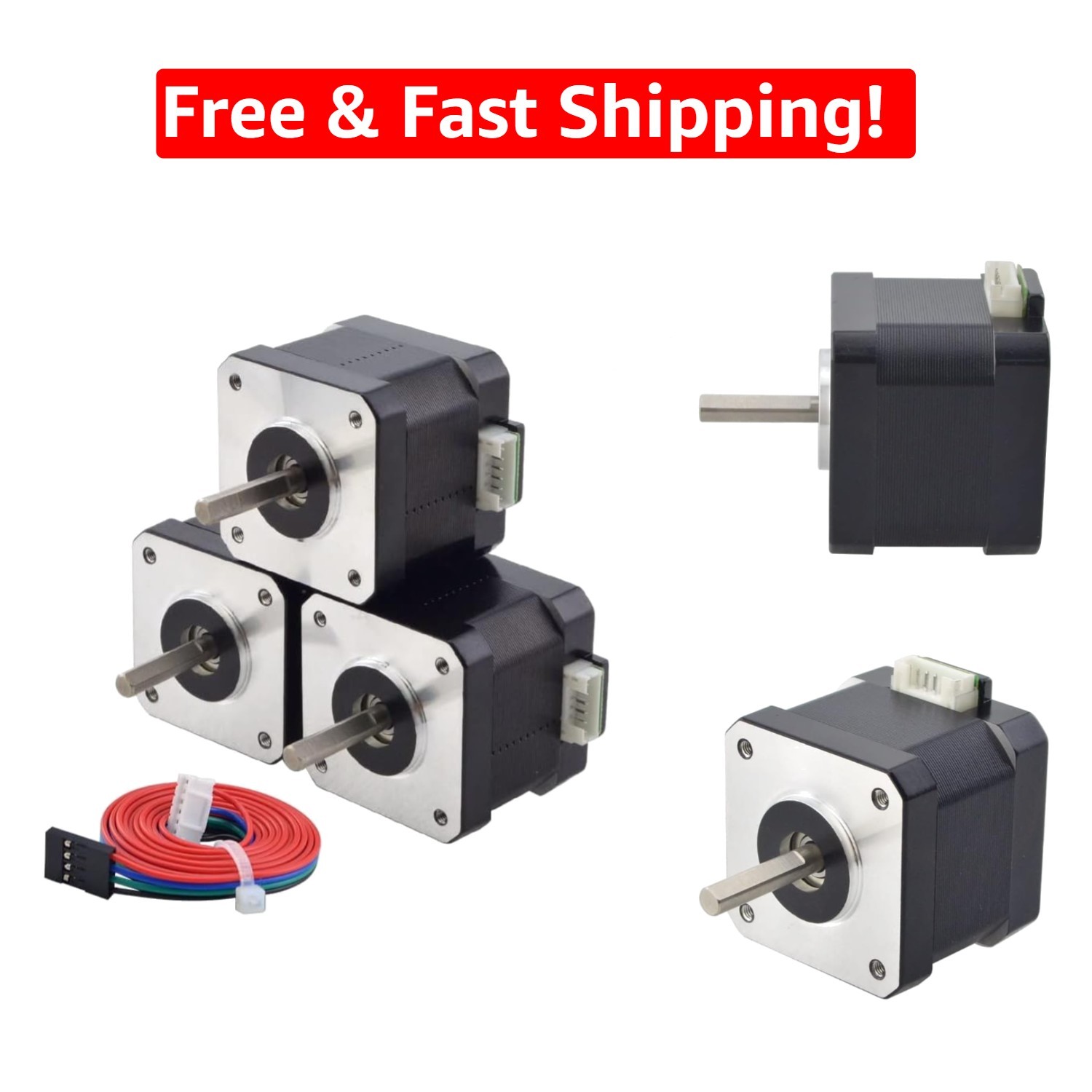 Nema 17 Stepper Motor – 42Ncm, 1.5A, Compact & Reliable for Automation Projects