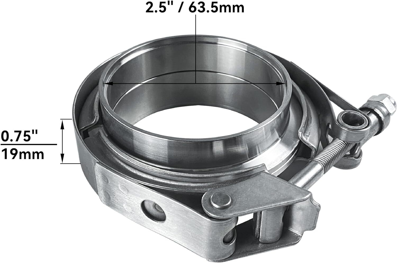 HFS 2.5IN Stainless Steel 304 Quick Release V-Band Turbo Downpipe Exhaust Clamp