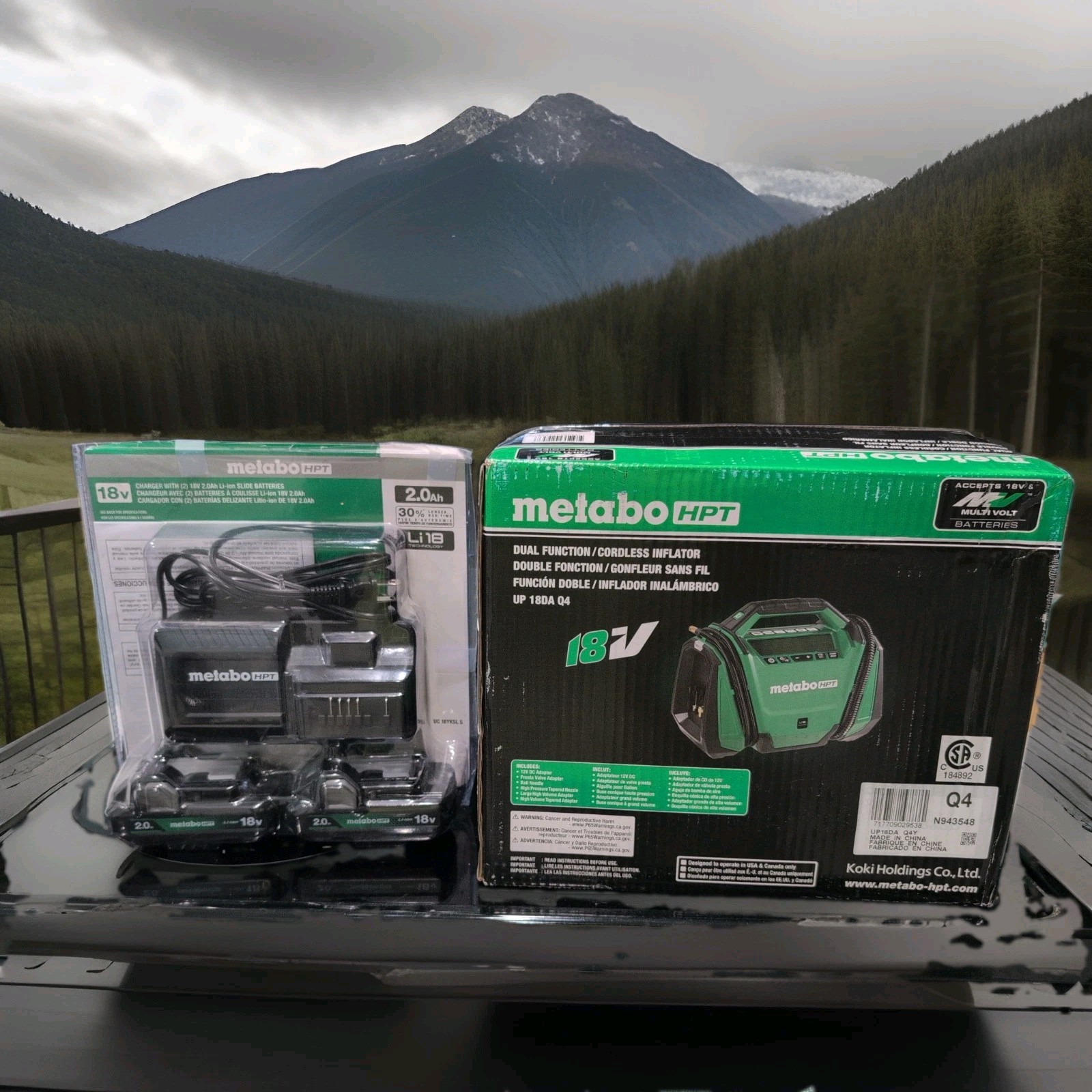 Metabo HPT 18V Cordless Inflator With (2) 2ah Batteries And Charger UP18DAQ4