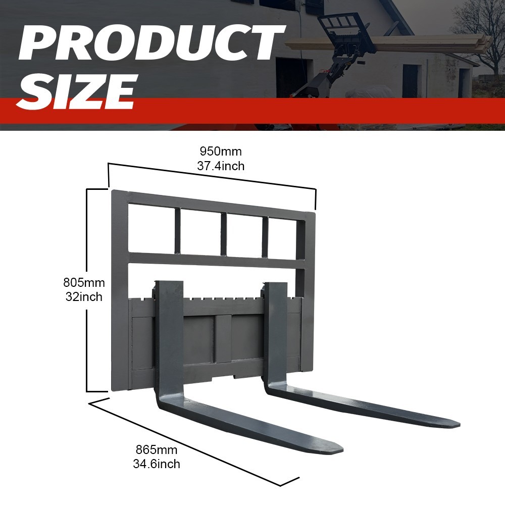HUAYEE Pallet Fork And Cargo Fork Suitable For Skid Steer Loader Attachments