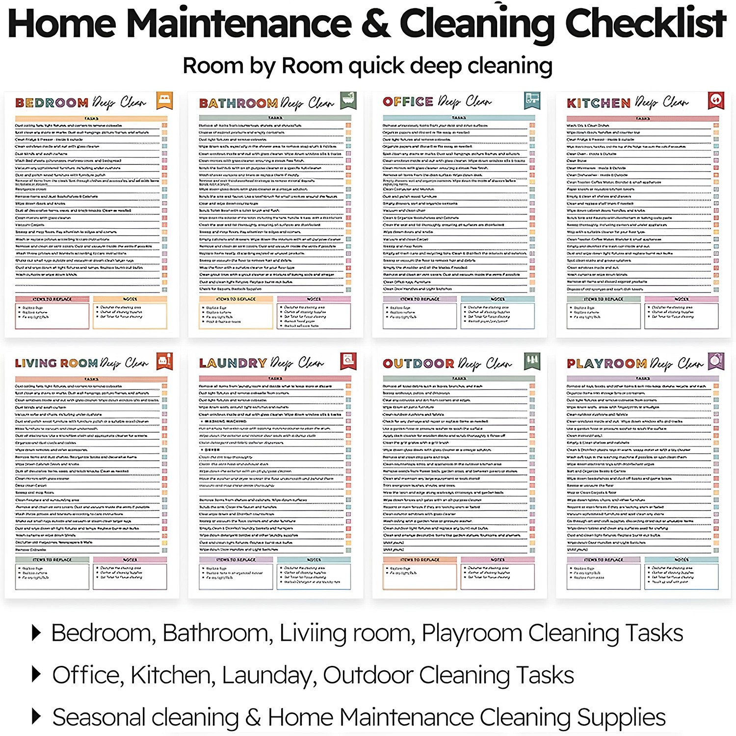Adhd Cleaning Planner,Household Cleaning Planner, Daily, Weekly And Monthly H…