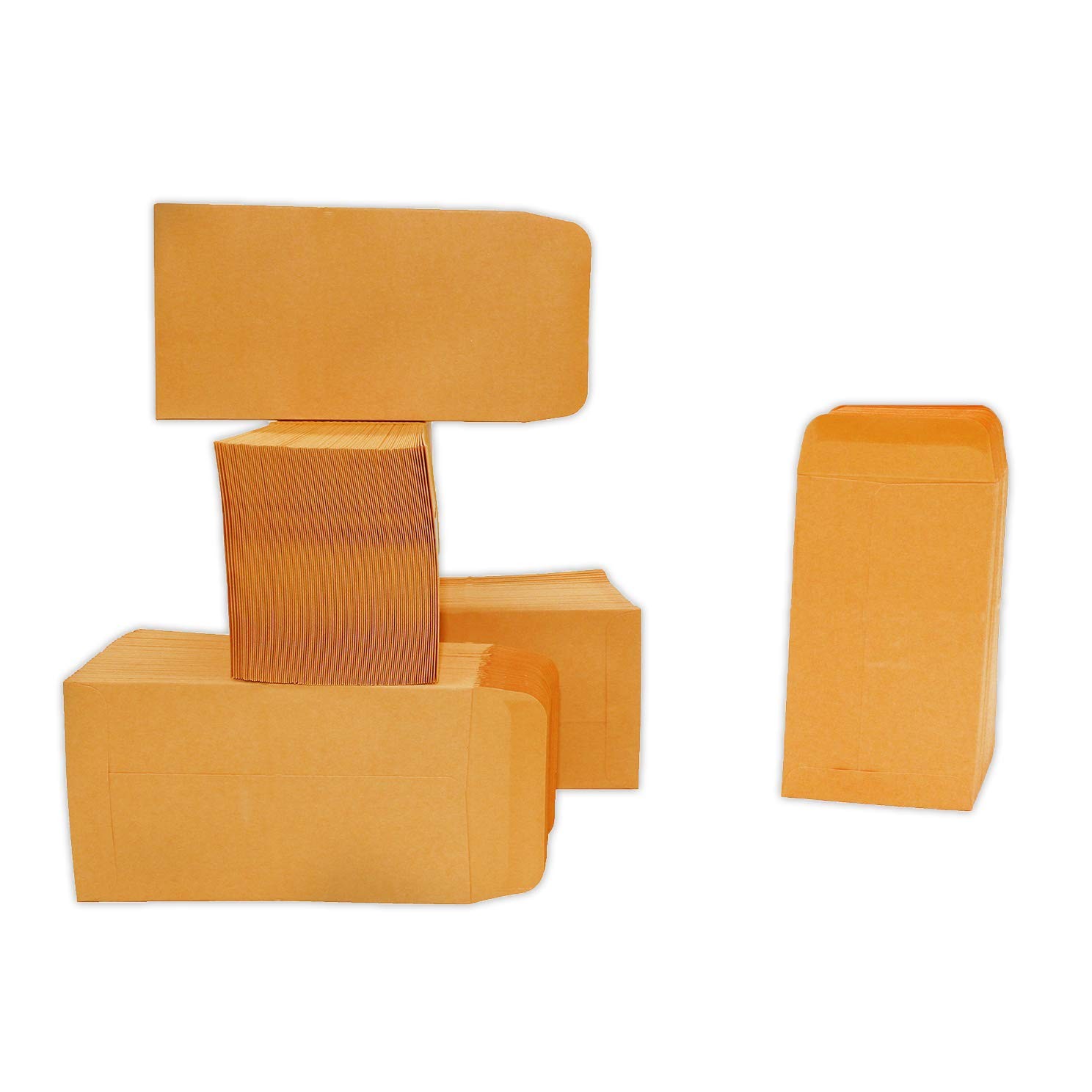 Xxcxpark 500 PCS #7 Coin Envelopes, 3.5 x 6.5 500 (3.5″ x 6.5″), Brown