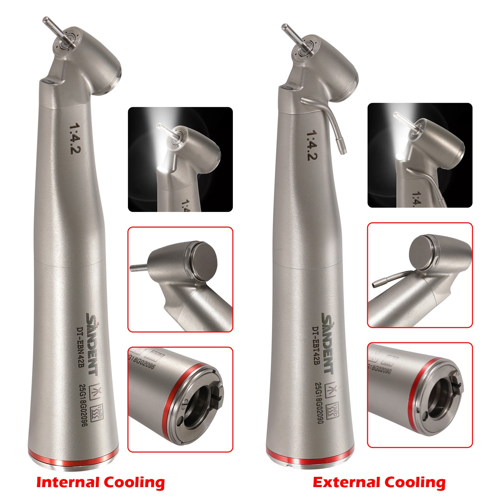 Dental 45° Angle Electric Handpiece 1:4.2 Fiber Optic Surgical NSK Ti Max Z45L