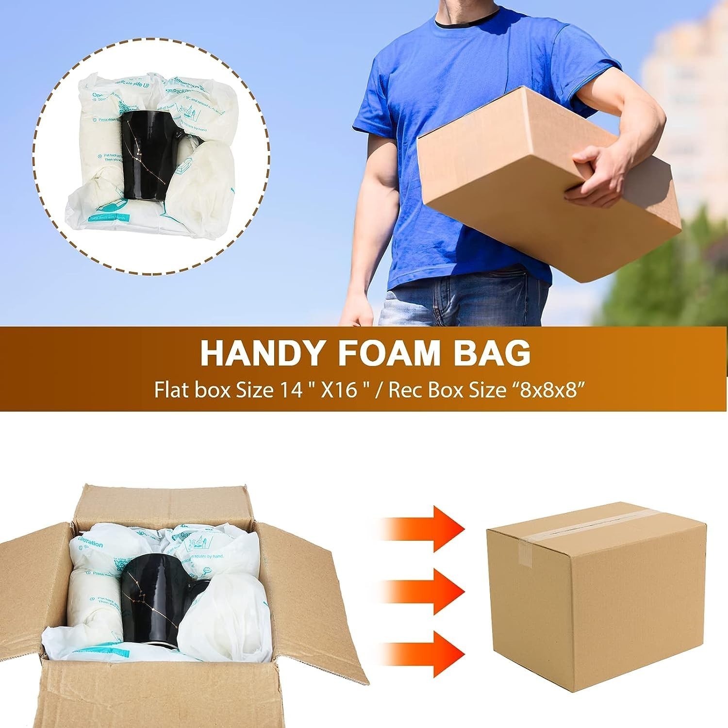 Expanding Foam Shipping Bags – 6PCS 20″x24″ Quick Pack Packaging Solutions