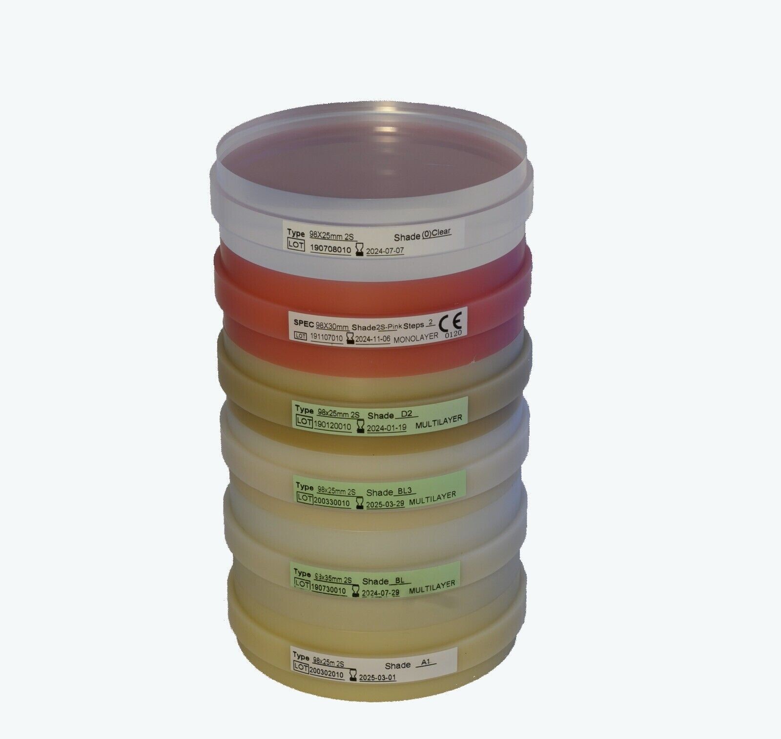 Multilayer PMMA 98x16mm Shade A2