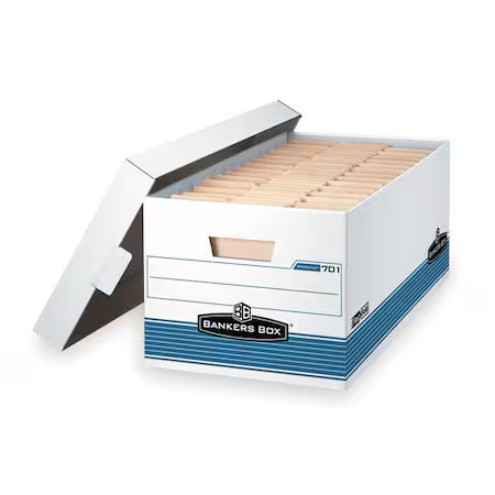 Bankers Box 00701 File Box, Corrugated Fiberboard, 12 In W, 24 In D, 10 In H,