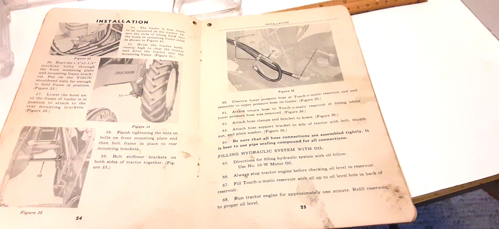 John Deere Operator’s Manual OM-C24-451 – HYDRAULIC LOADER No. 30 For M JD.