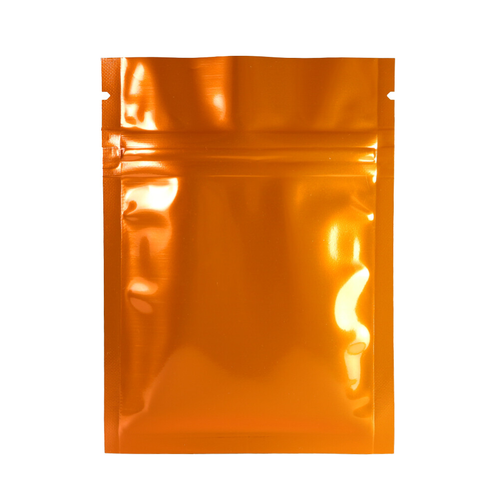 Orange Light-Proof Mylar QuickQlick™Pouch for Medicine/Vitamins/Pills (2.4×3.5″)