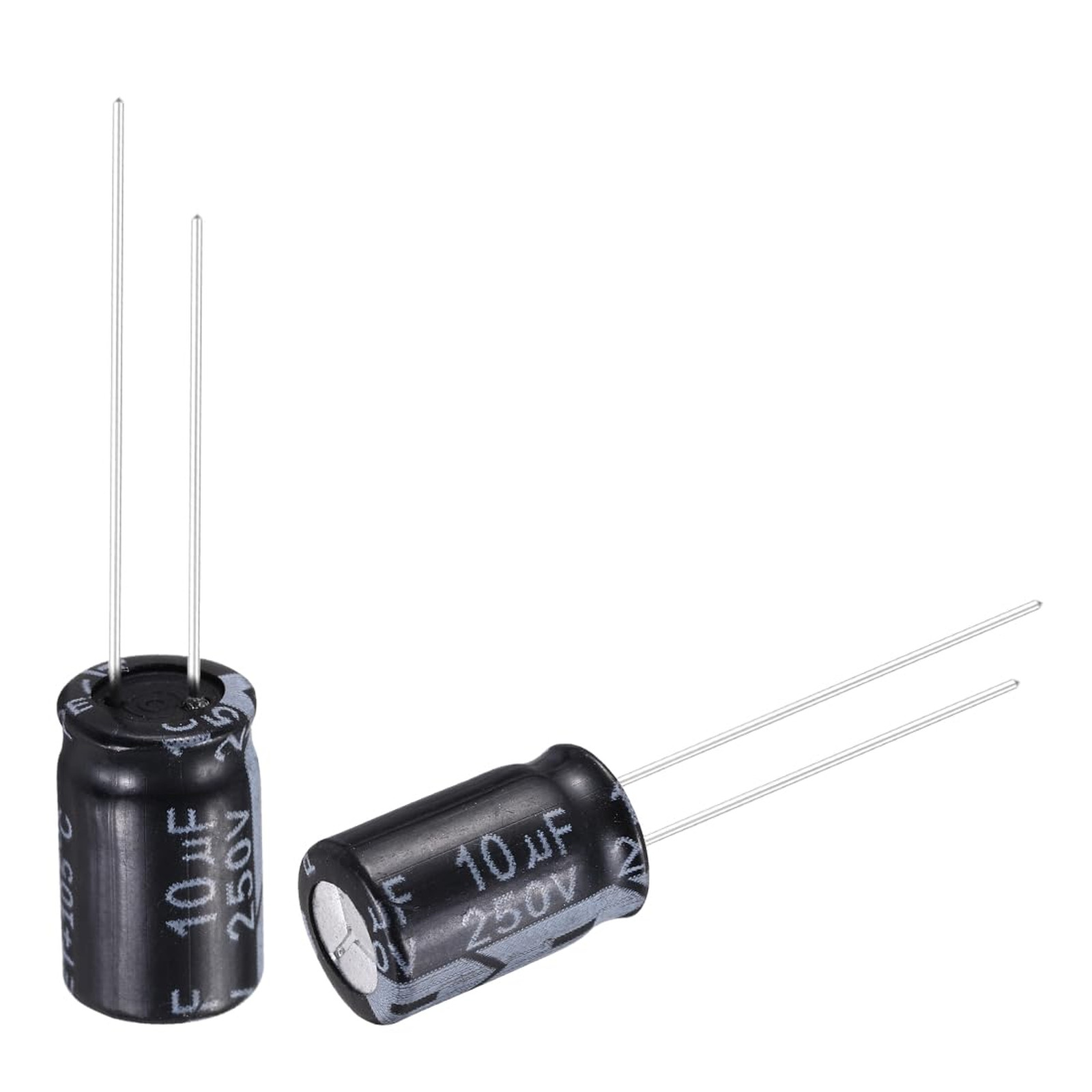 Electrolytic Capacitor 10uF 250V Aluminum Radial Leads 8x12mm 50 Pack