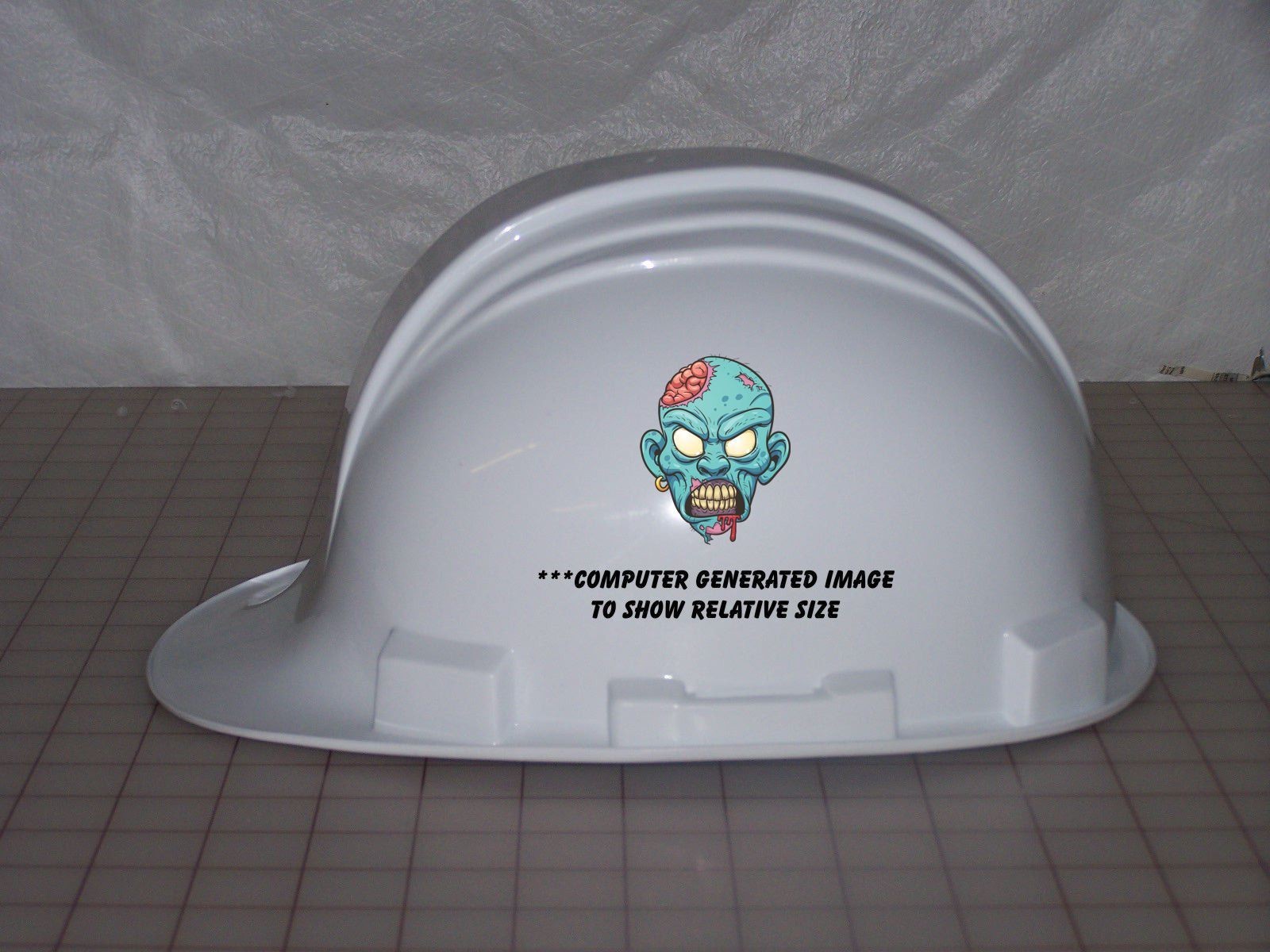 3 – Blue Zombie Head 2″ Tool Box Hard Hat Helmet Sticker H170