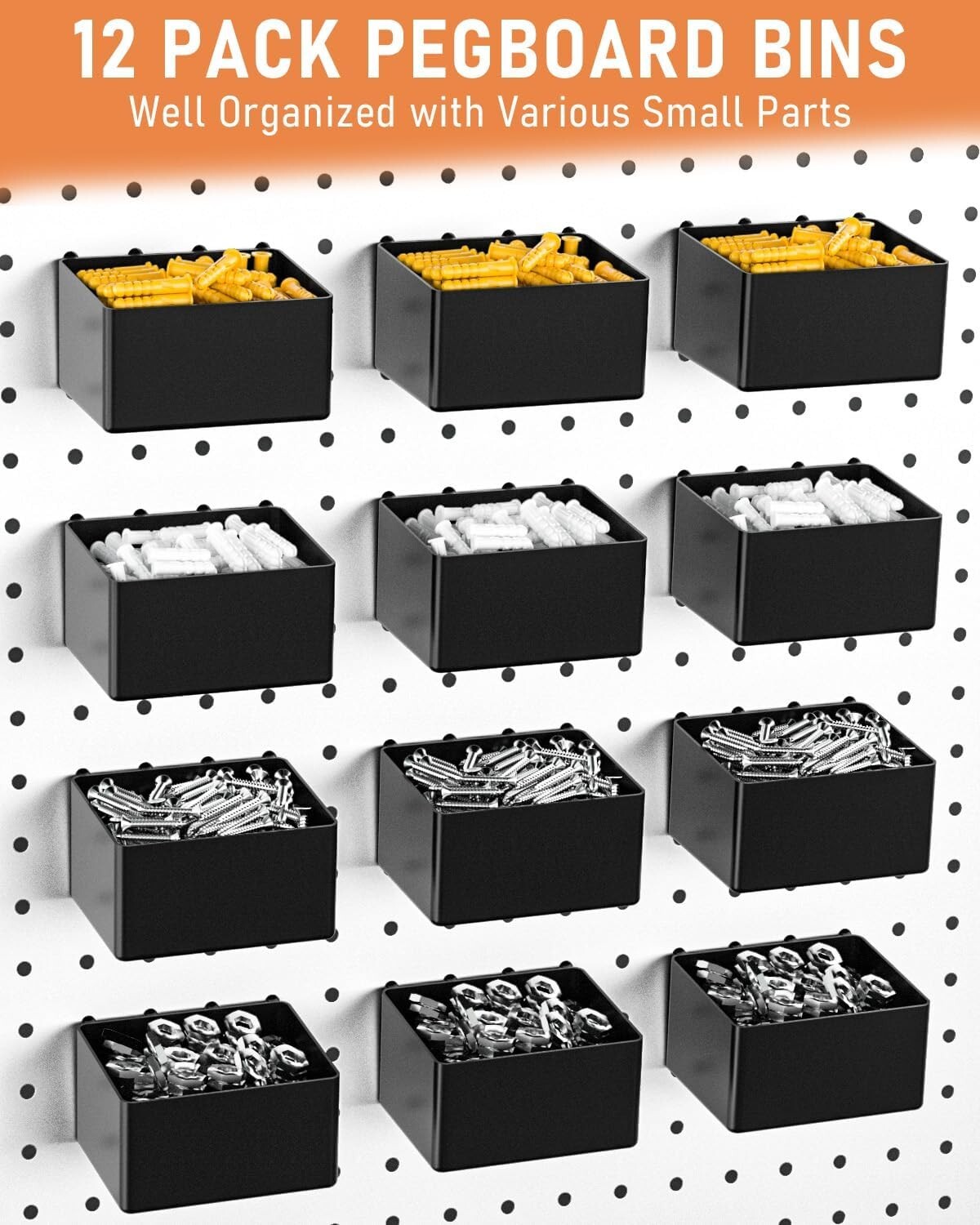 278PCS Pegboard Accessories Organizer Kit, Peg Board Hooks Assortment with Bi…