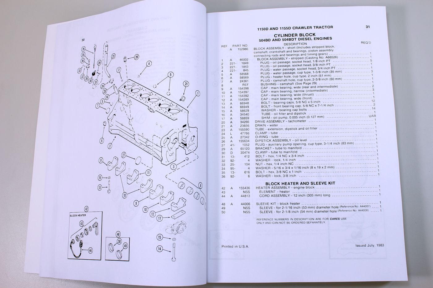 Case 1150D 1155D Crawler Dozer Loader Service Manual Parts Catalog Shop Book