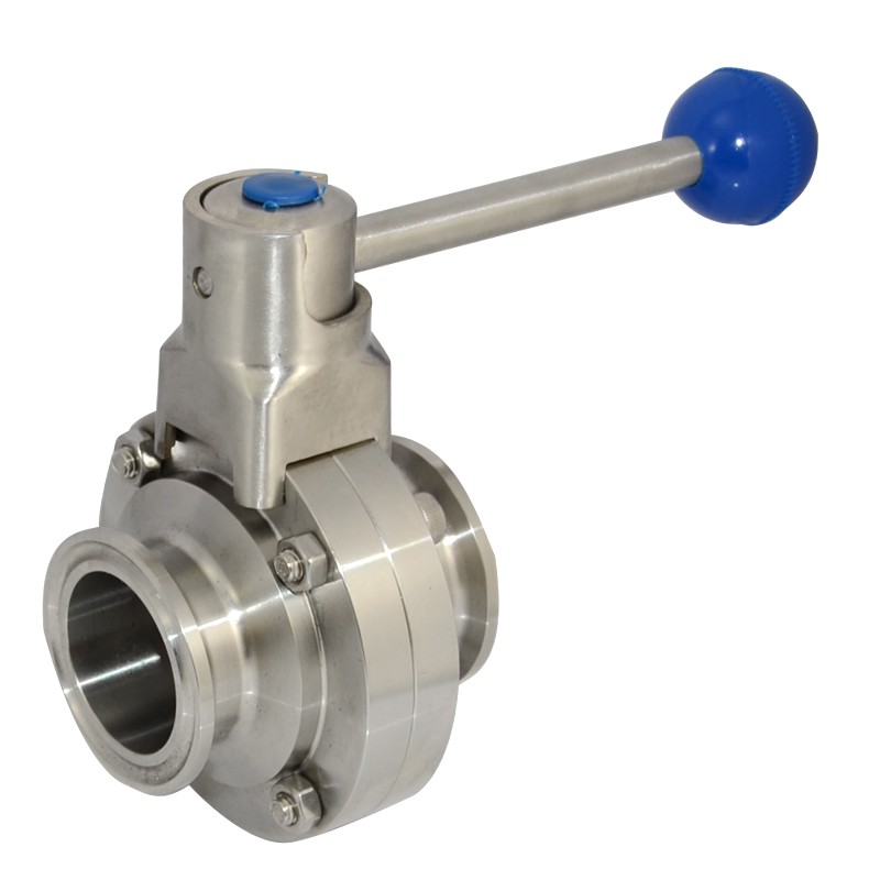 1.5″ inch 38 MM Sanitary Butterfly Valve Tri Clamp W/ 2″ ferrule Stainless Steel