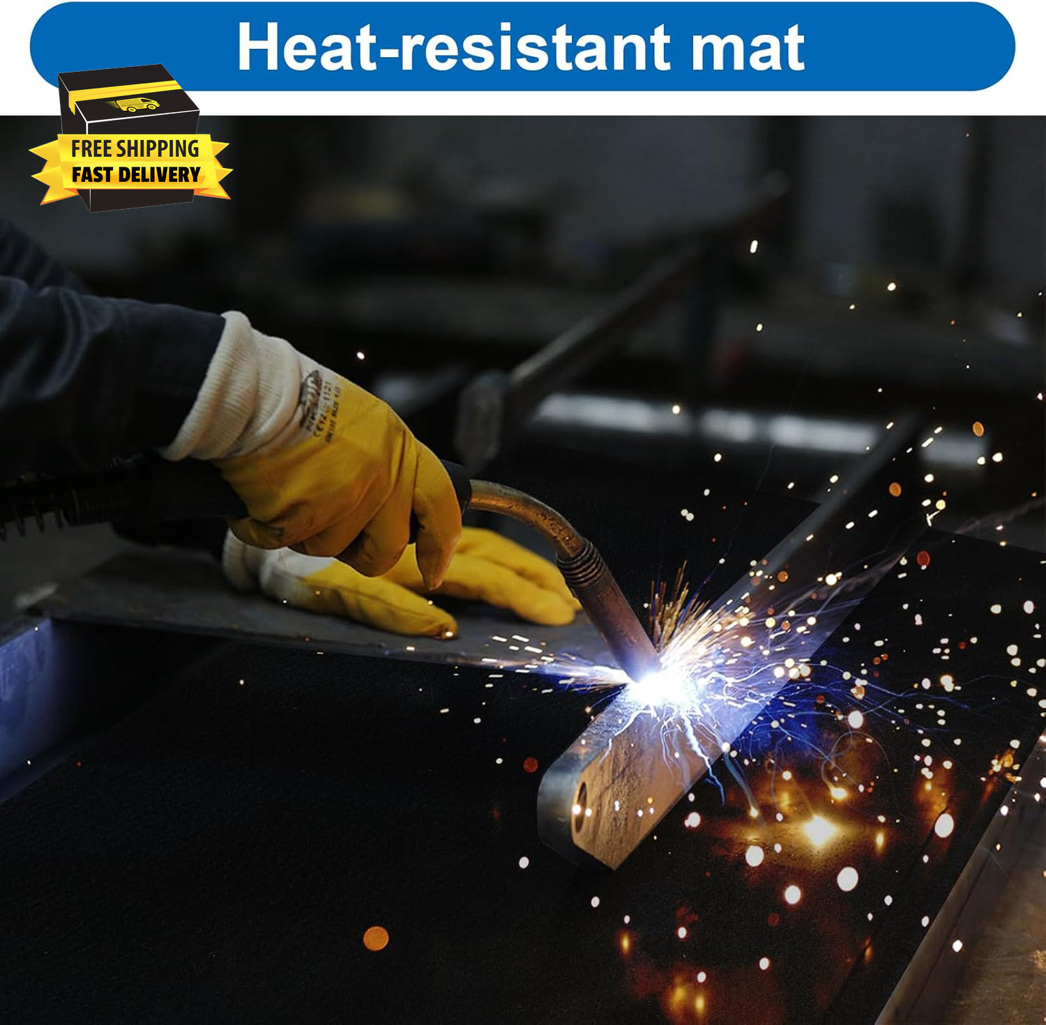 8X12 Inch Welding Blanket Fireproof, 5Mm Carbon Felt Wick, Flame Retardant Fabri