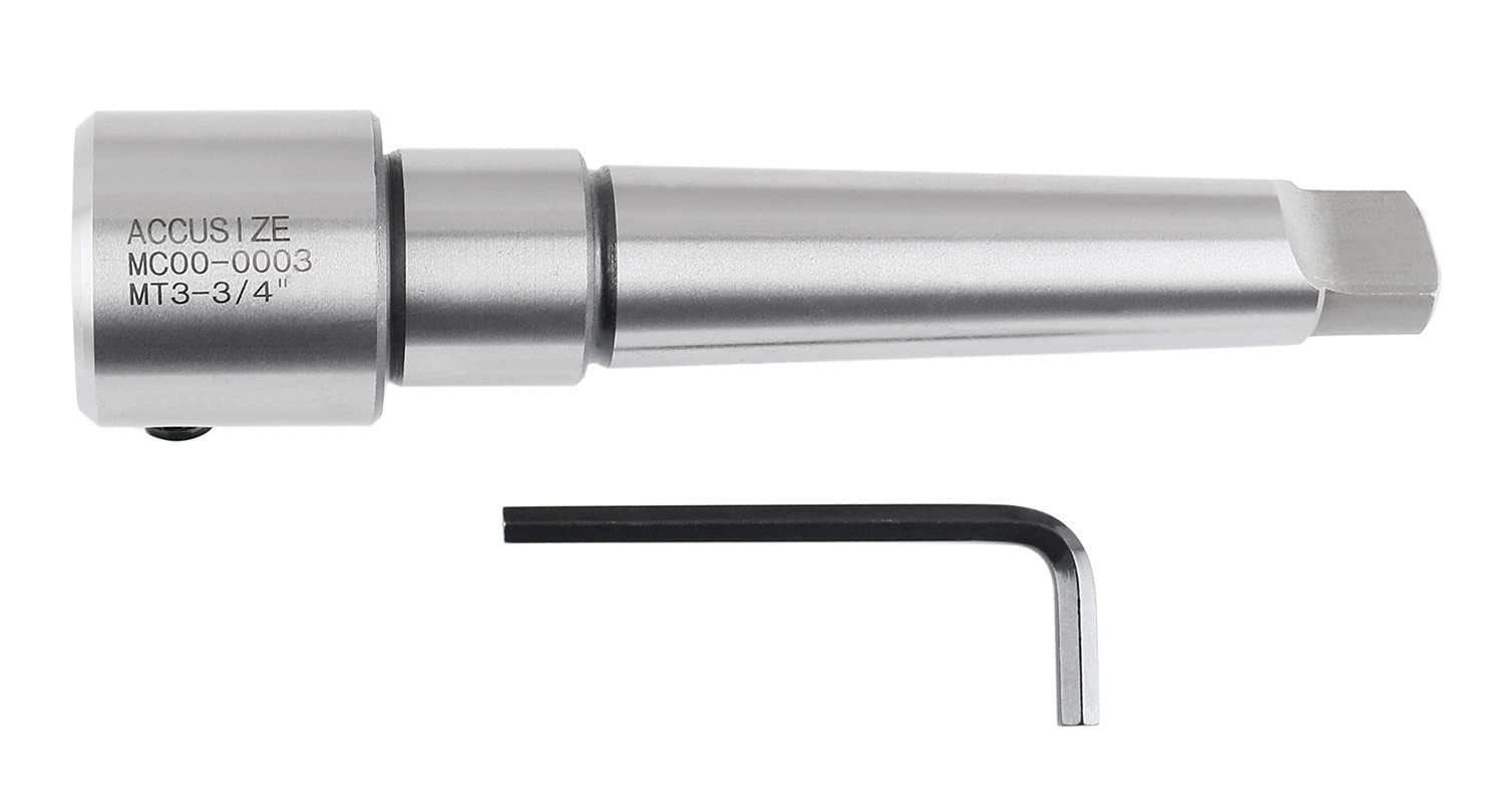 Accusize Industrial Tools Annular Cutter Arbor, MT3 To 3/4» Weldon Shank W/ Key