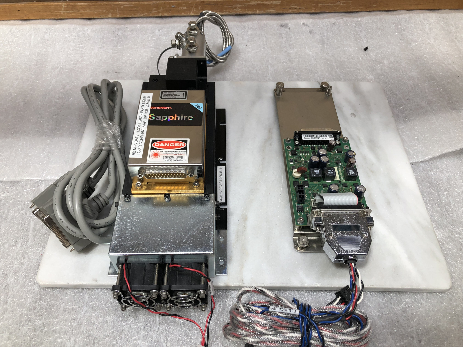 Coherent Sapphire 488-20 Continuous Wave Laser 488nm 20mW w/Controller+FiberCORD