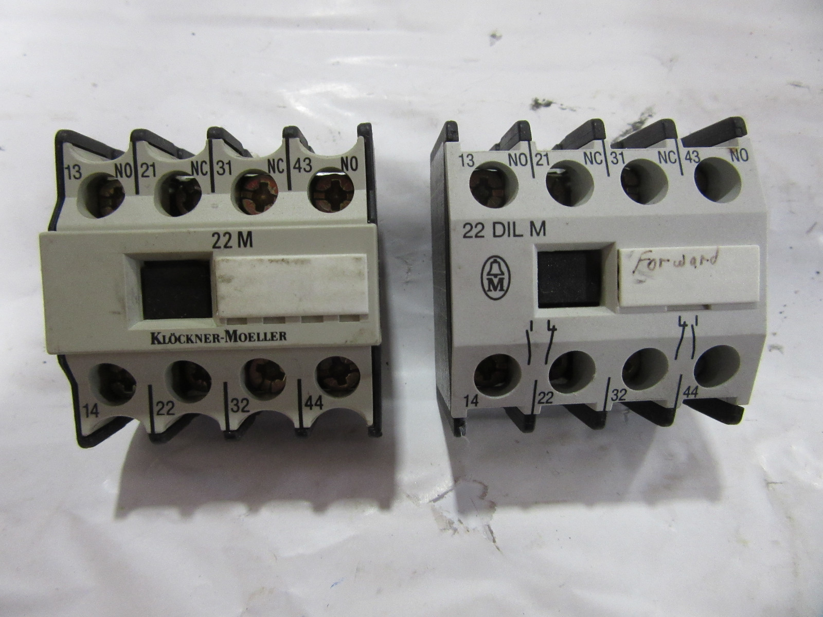 (2) Klockner Moeller 22DILM Auxiliary Contact 16A 600V VGC!!! Free Shipping