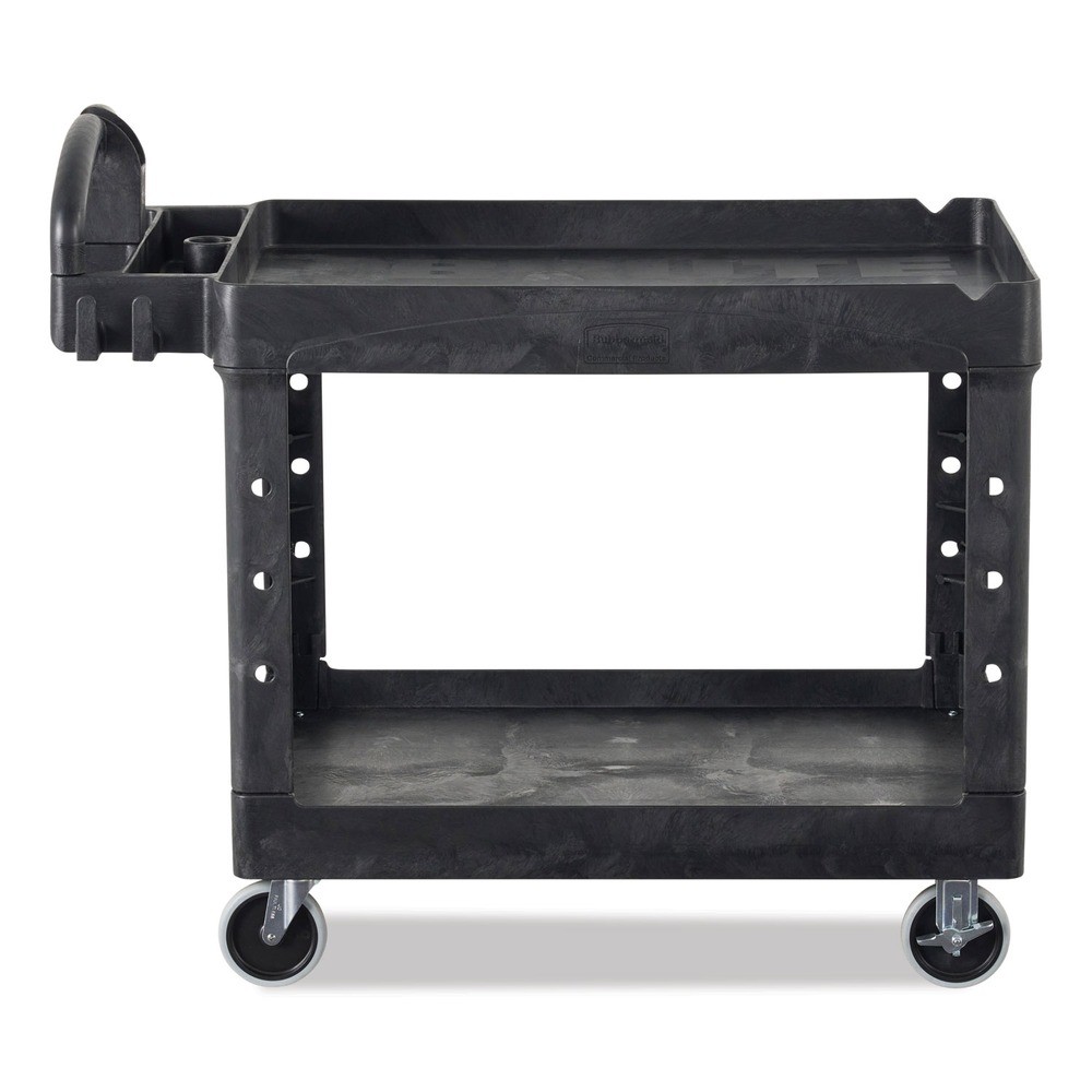 Rubbermaid Commercial 4546BLA 26″ x 55″ x 33.25″ 2 Lipped Shelf Utility Cart New