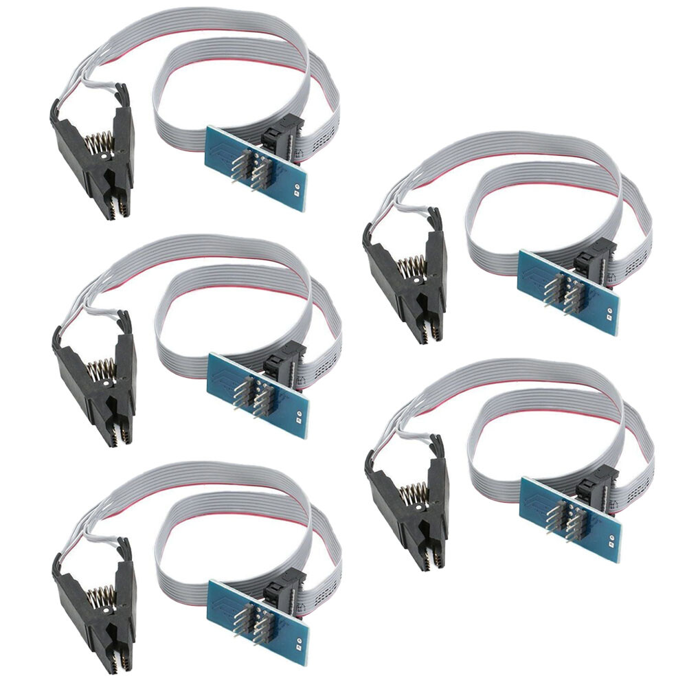 5pack SOIC8 SOP8 Flash Chip IC Test Clip Socket Adapter BIOS/24/25/93 Programmer
