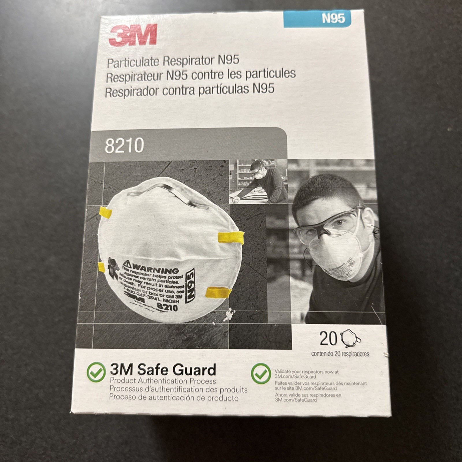 3M Particulate Respirator N95 8210 20 Disposable Mask Paint Prep Auto Body
