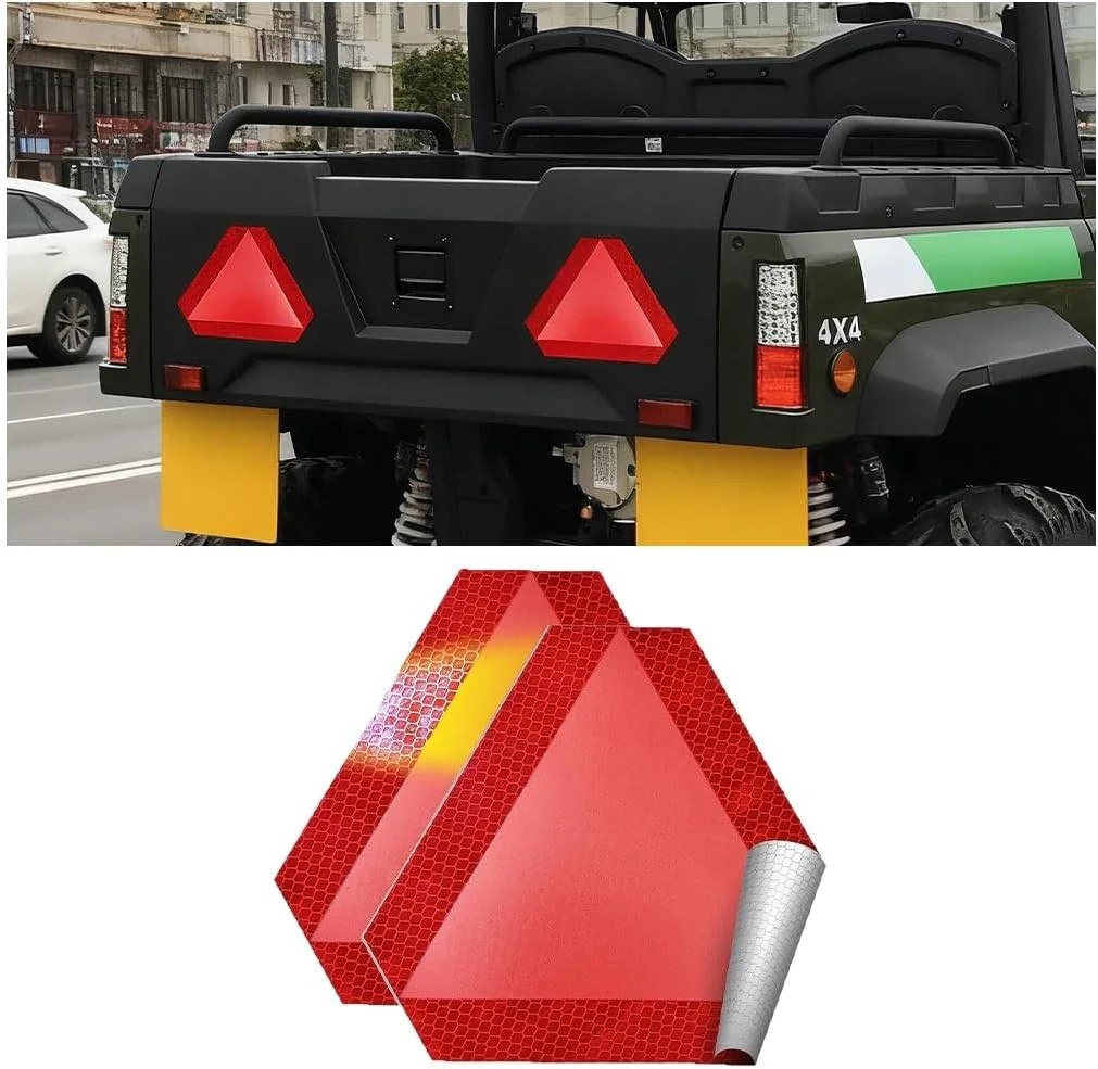 2PCS/Set Slow Moving Car Sign, 7 x 8 Inches Diamond Grade Reflective Vehicle Saf