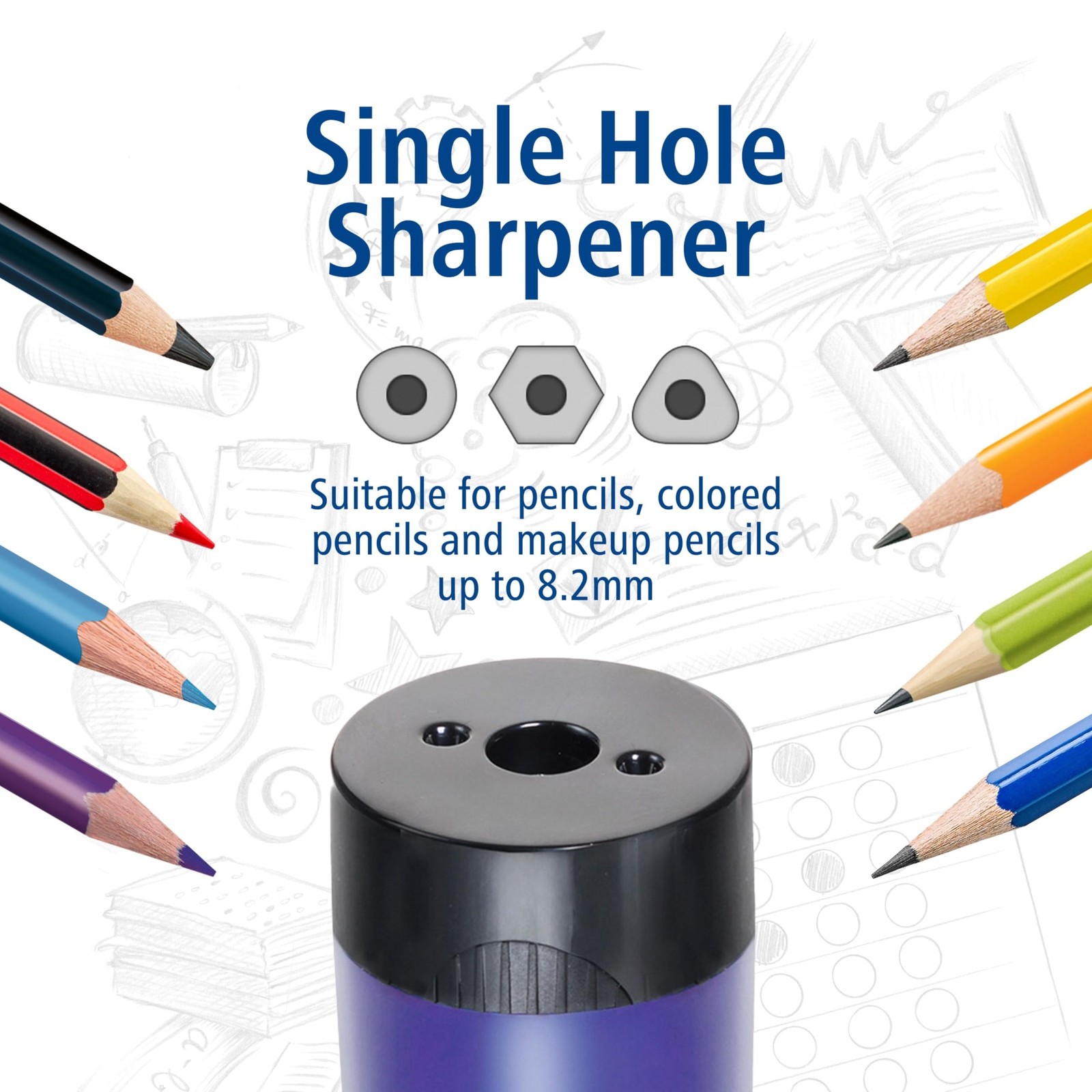 No Spill Pencil Sharpener with Tub Metal Blade for Colored Pencils Set 1Pk USNew