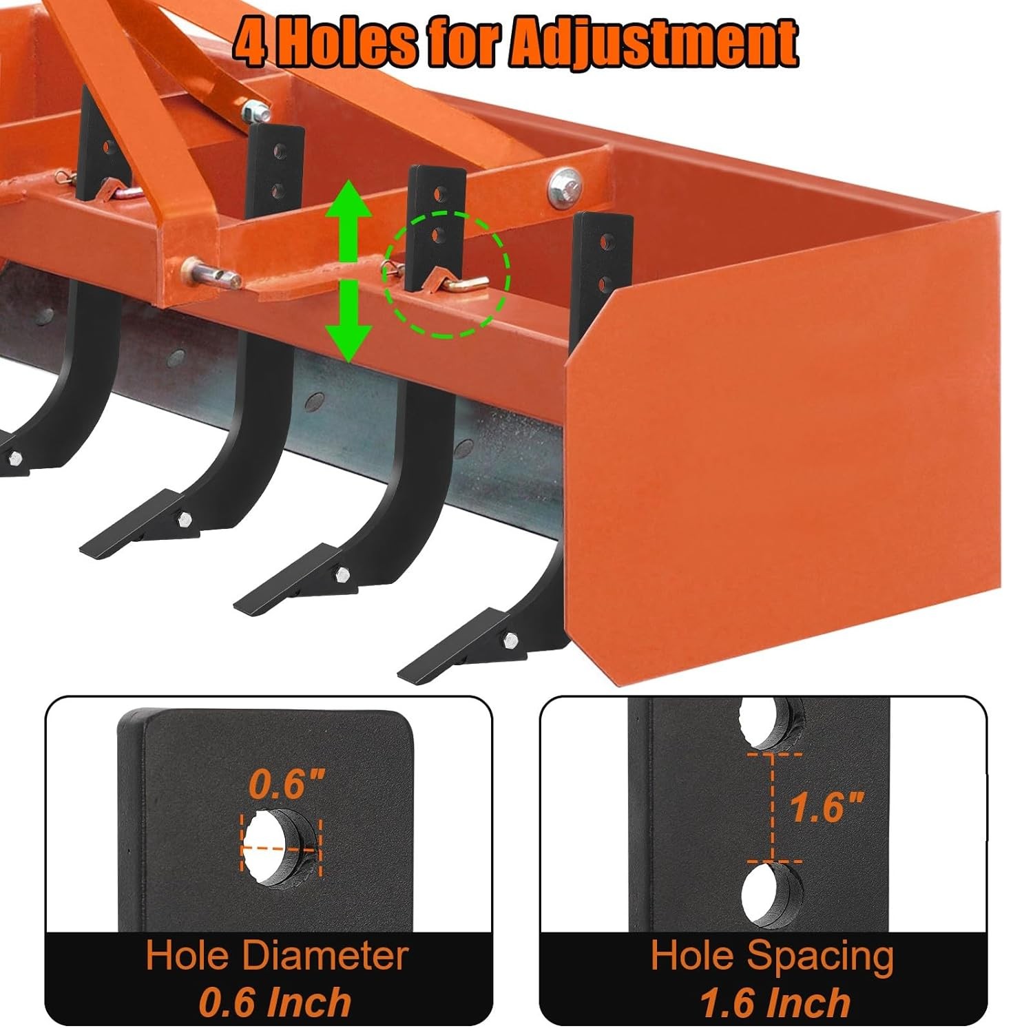 18” Tractor Box Blade Shank Scarifier Shanks Teeth 4 Holes Box Scraper Shanks