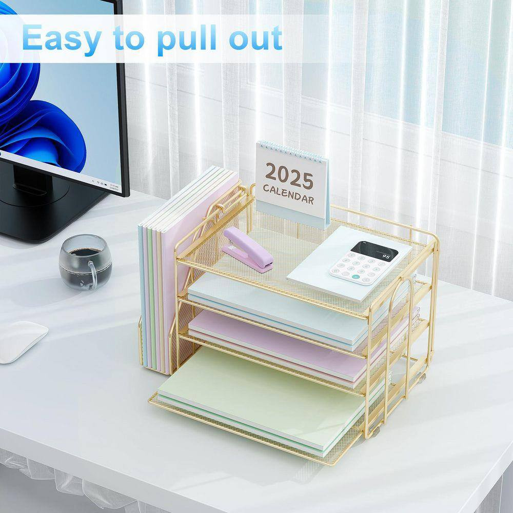 9.2 In. X 15.5 In. Gold Organizers and Accessories, Paper Organizer with File Or