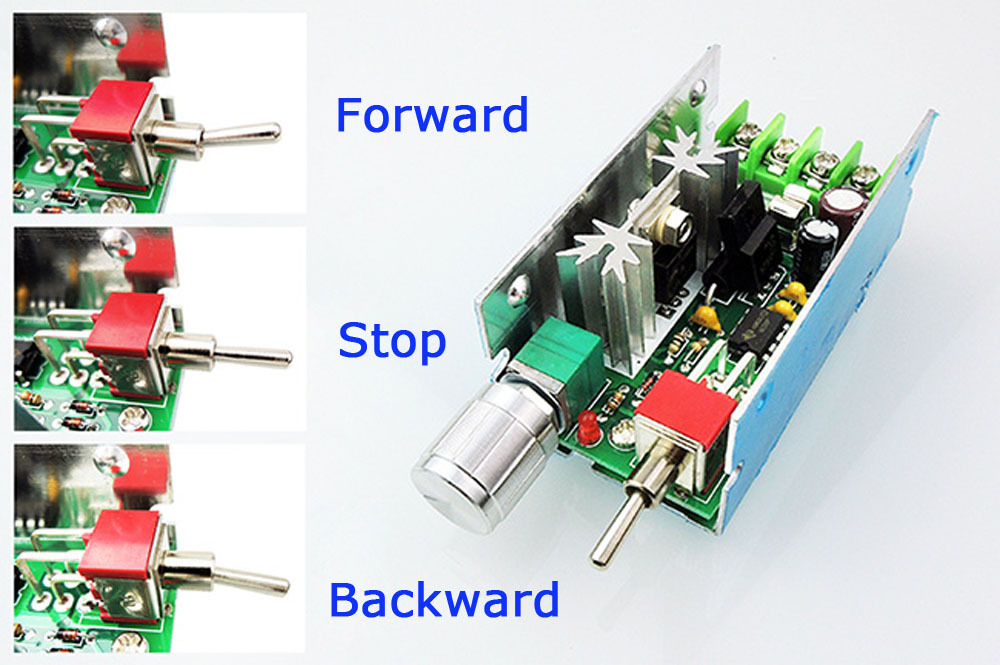 12V 24V 3A DC Motor Speed Controller Adjustable Driver Switch PWM HHO Reversing