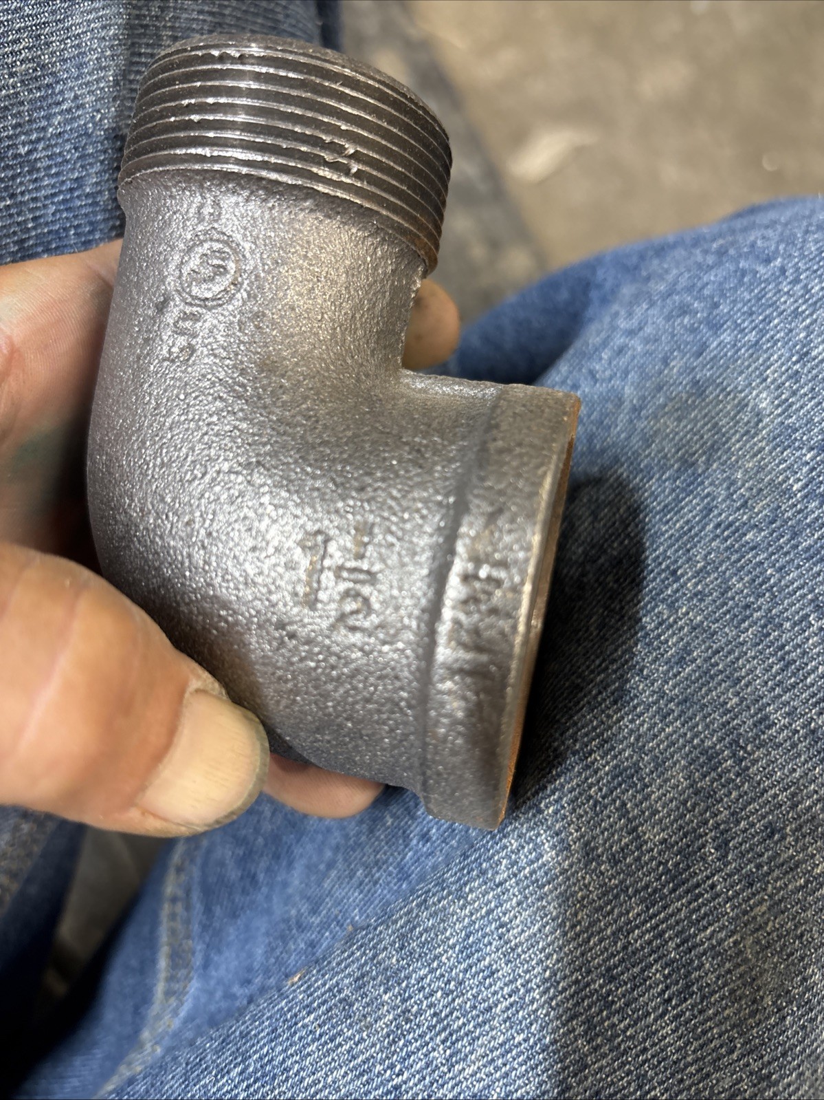 1-1/2″ BLACK MALLEABLE IRON STREET 90 ELBOW DEG 90° ELBOW fitting pipe npt