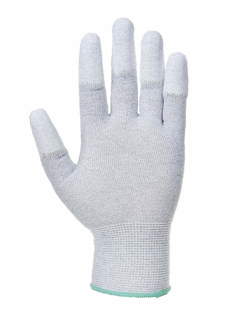 Portwest A198 Antistatic Safety Work Gloves PU Non Slip Fingertip Coating ANSI